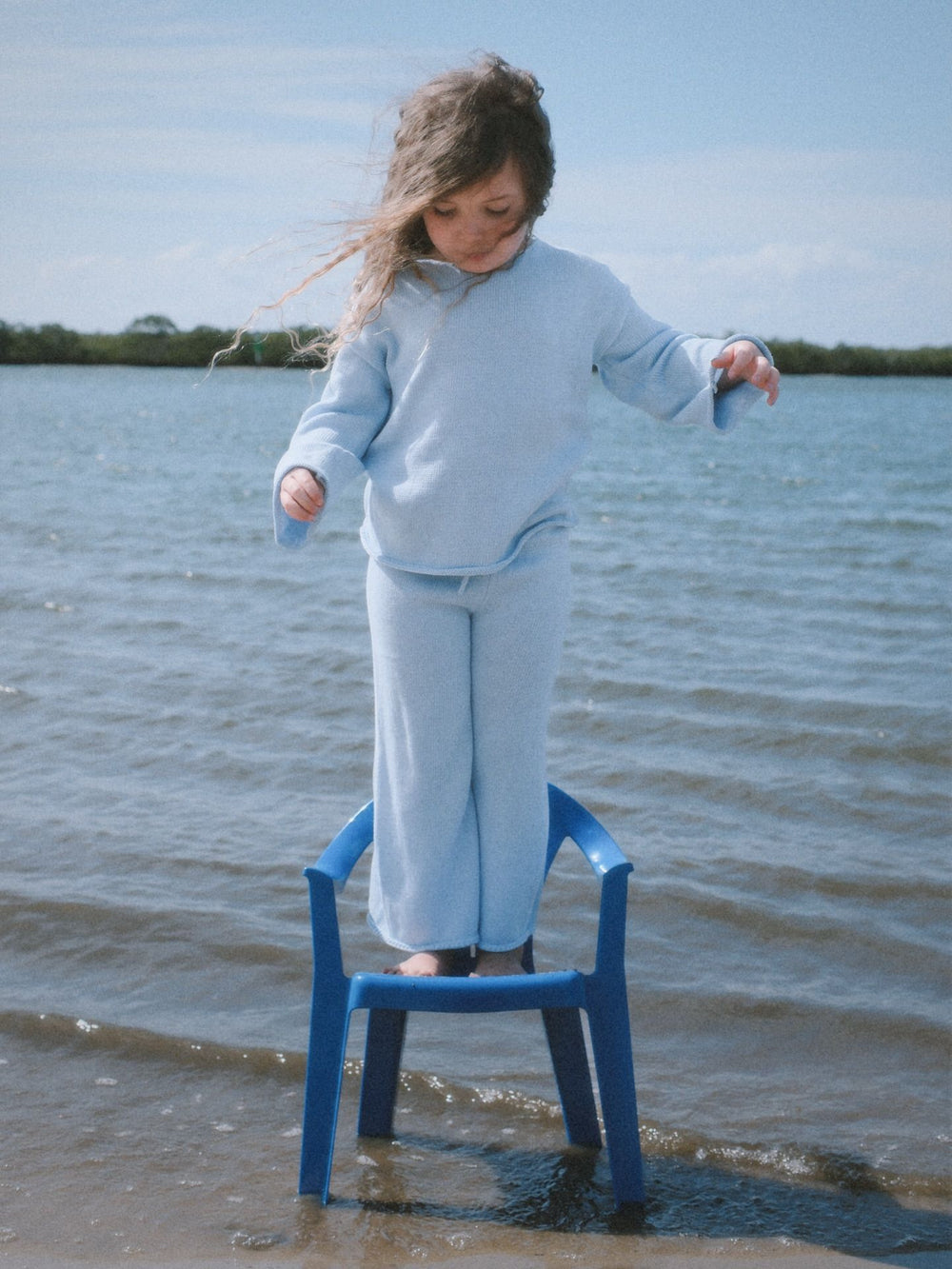 Frankie knit set - cornflower blue