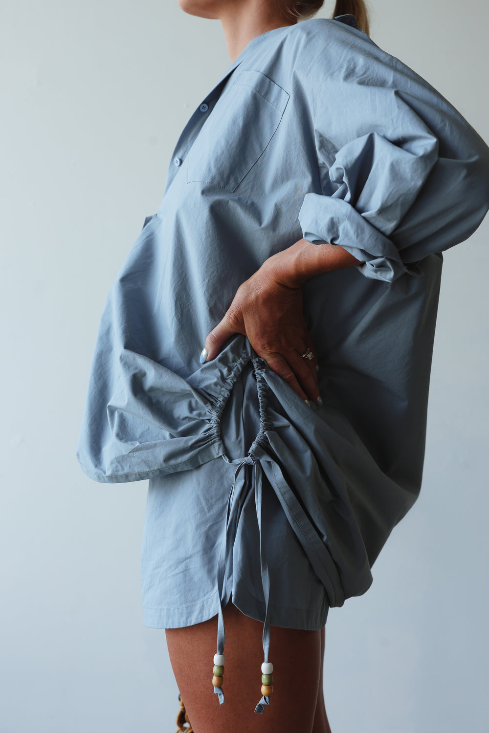 Chloe cotton short - cornflower