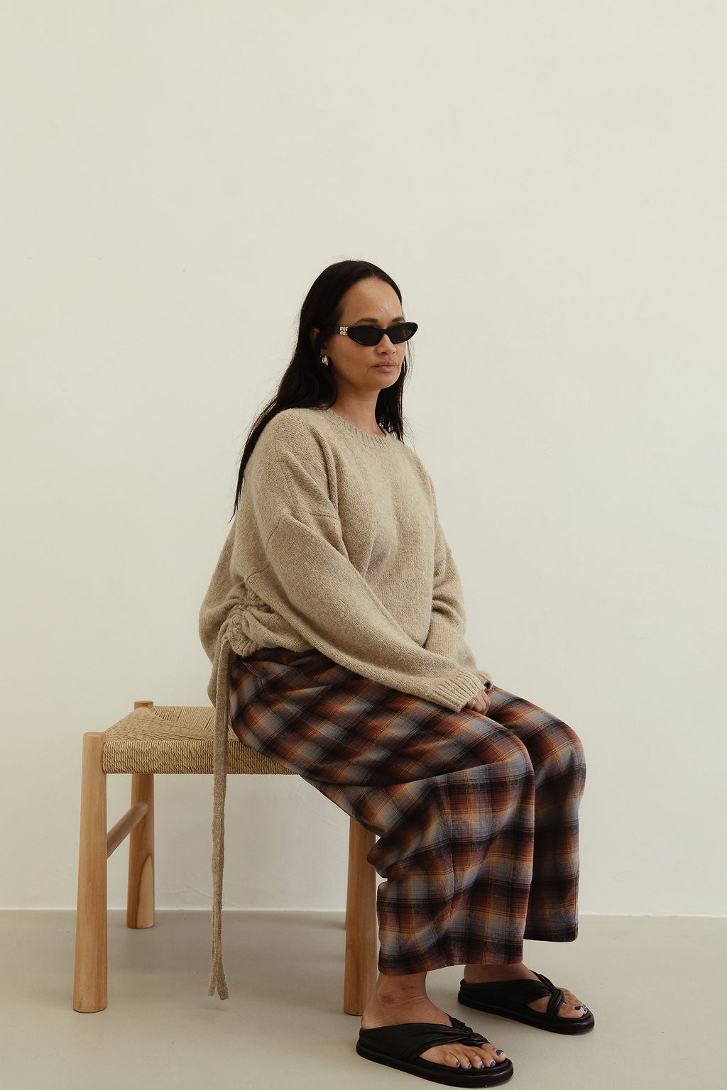 *pre-order* Vali check pant - brown/blue check