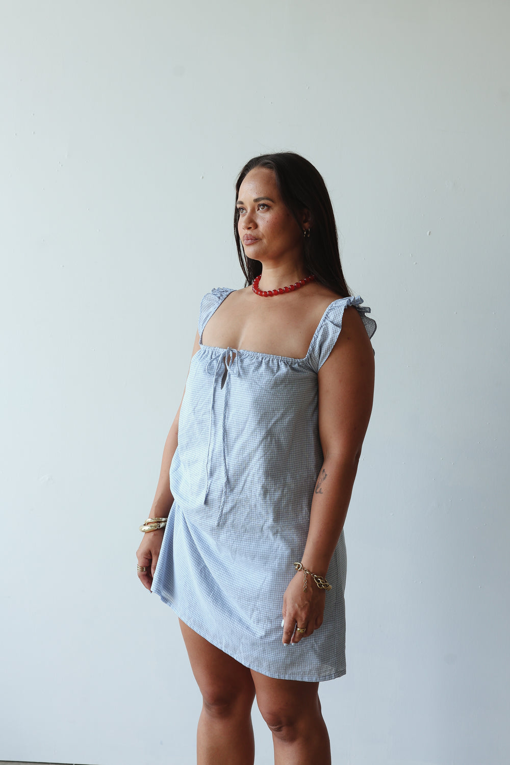 Sophie dress - blue check