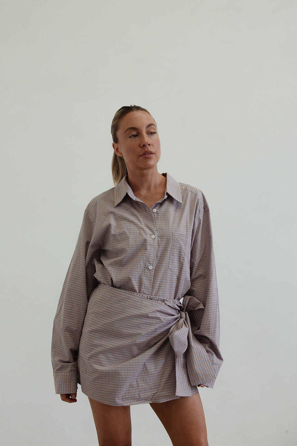 Lola check shirt - blue/brown