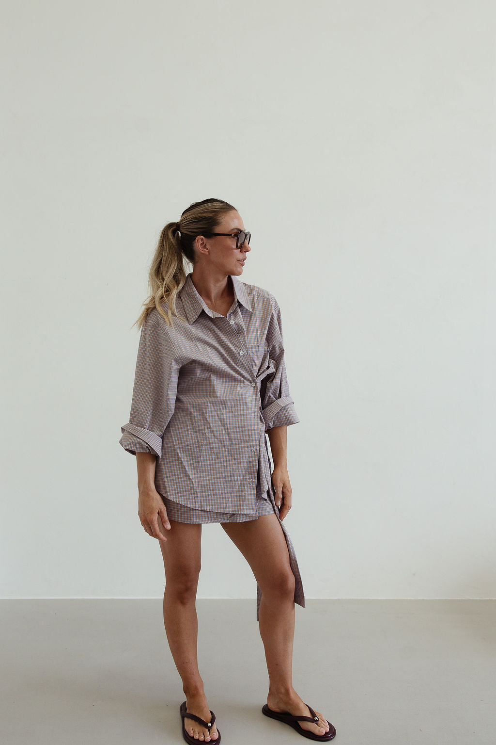 Lola check shirt - blue/brown