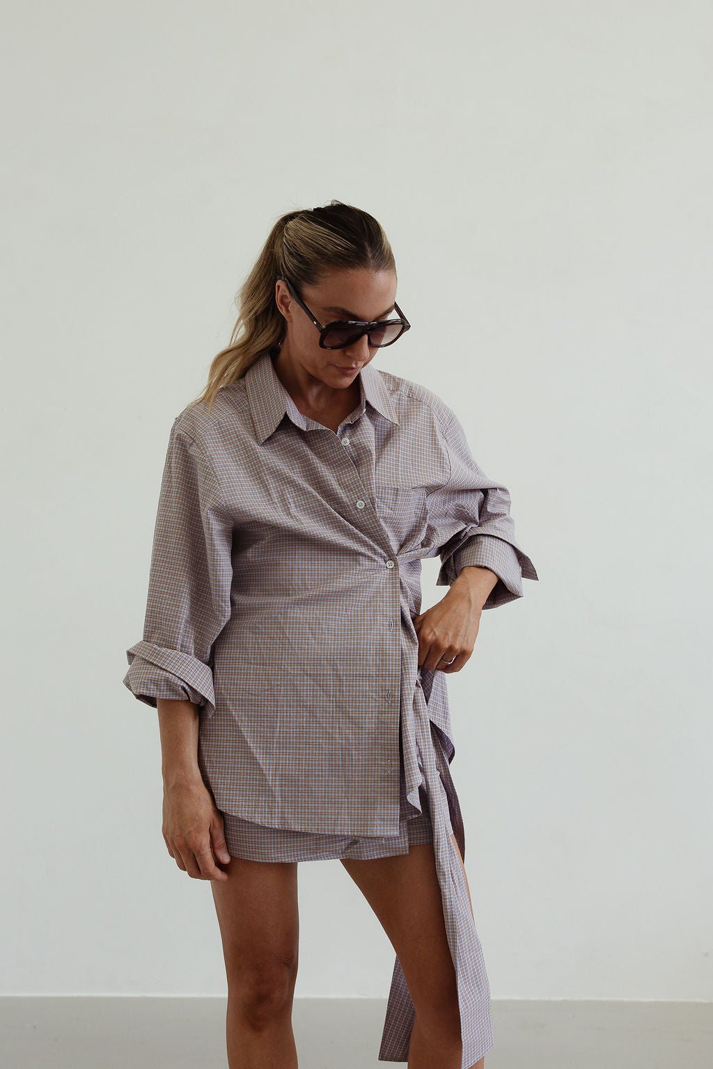 Lola check shirt - blue/brown
