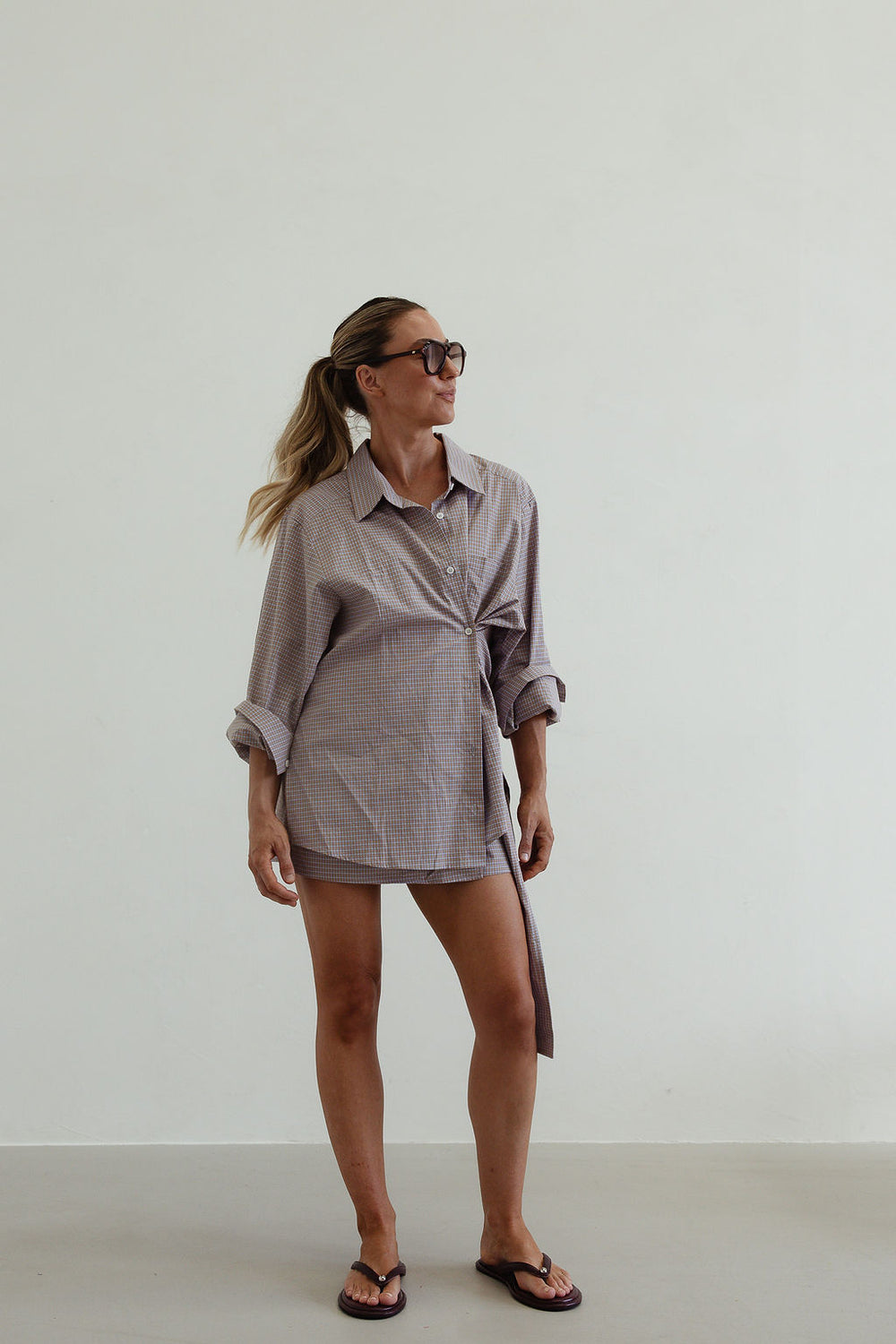 Lola check shirt - blue/brown