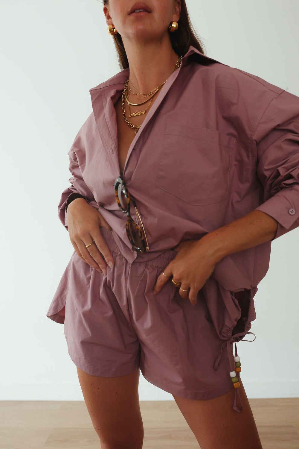 Chloe cotton short - plum