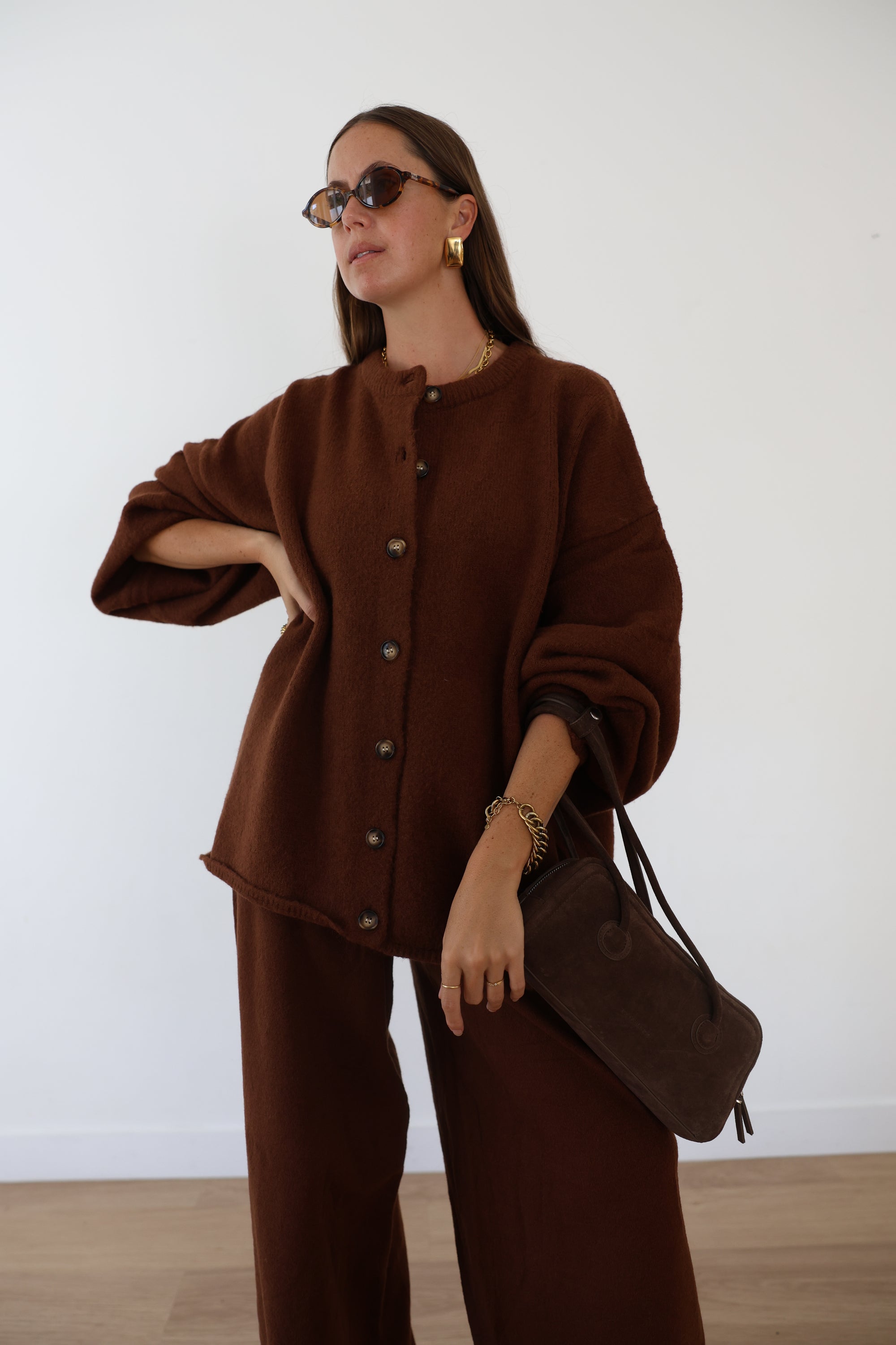 Sienna knit cardigan - chocolate