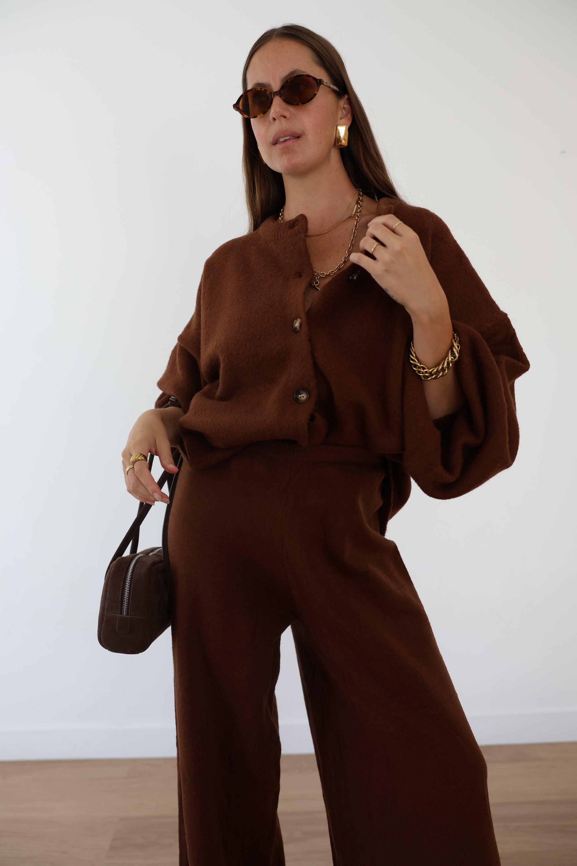 Sienna knit cardigan - chocolate