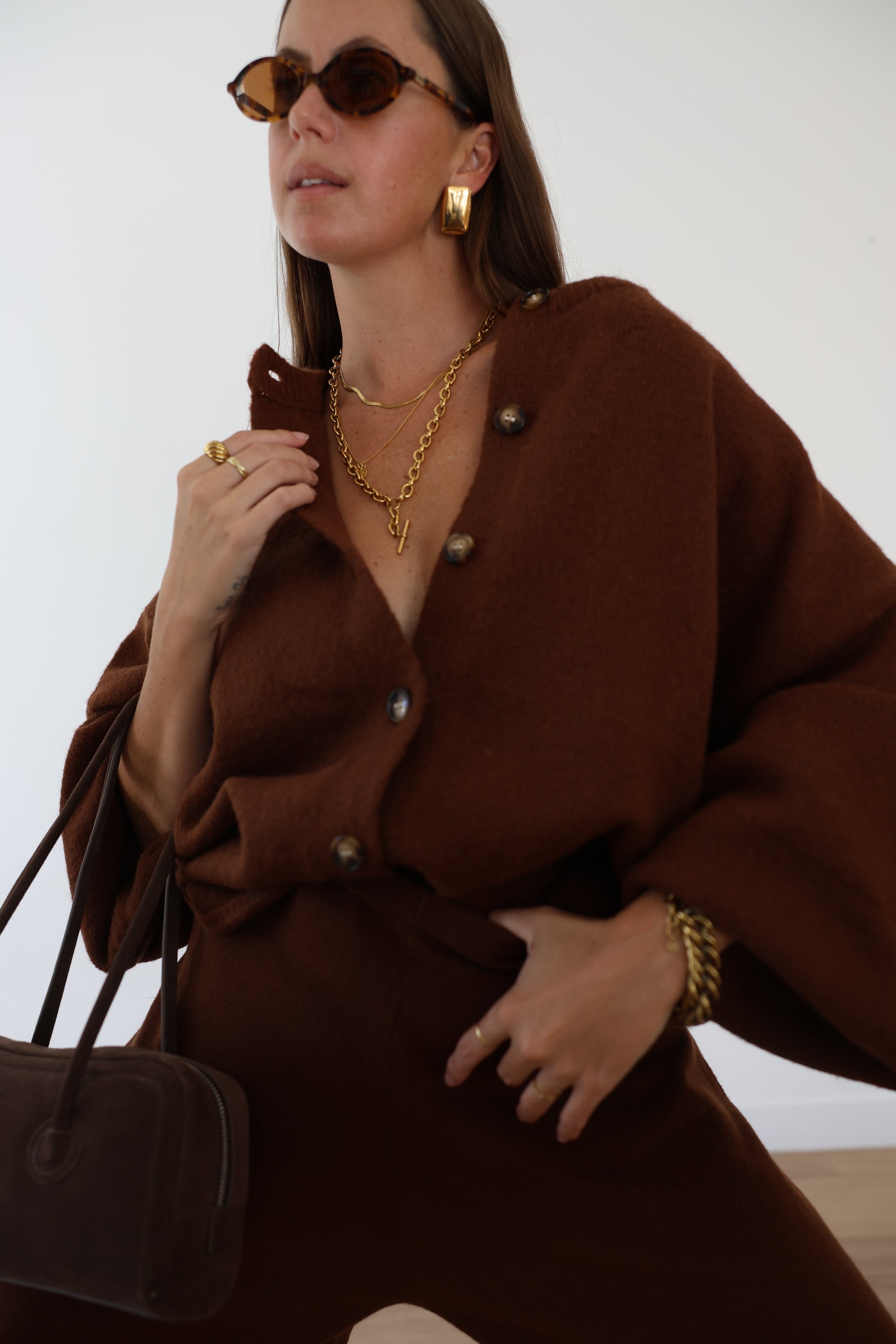 Sienna knit cardigan - chocolate