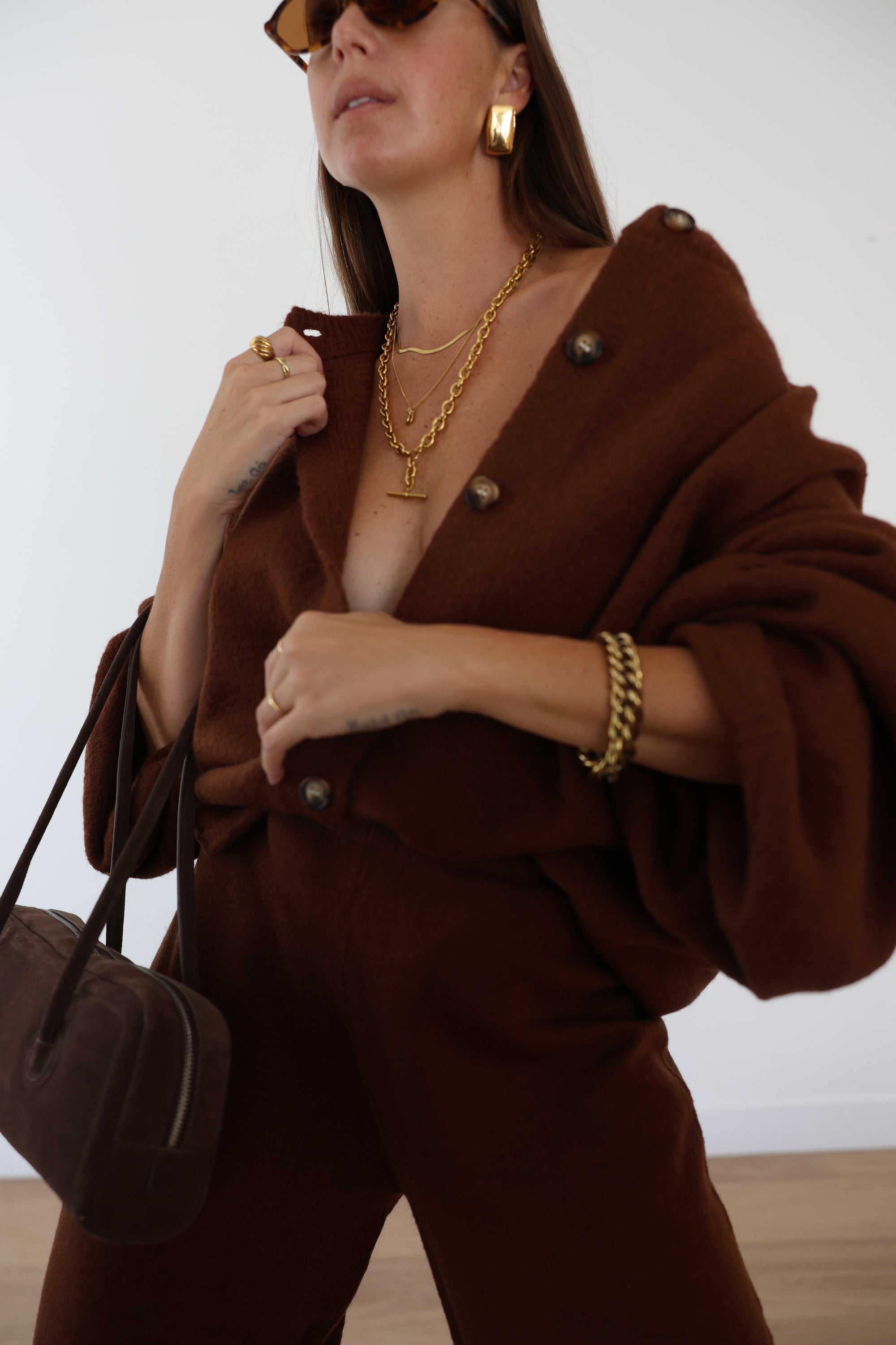 Sienna knit cardigan - chocolate