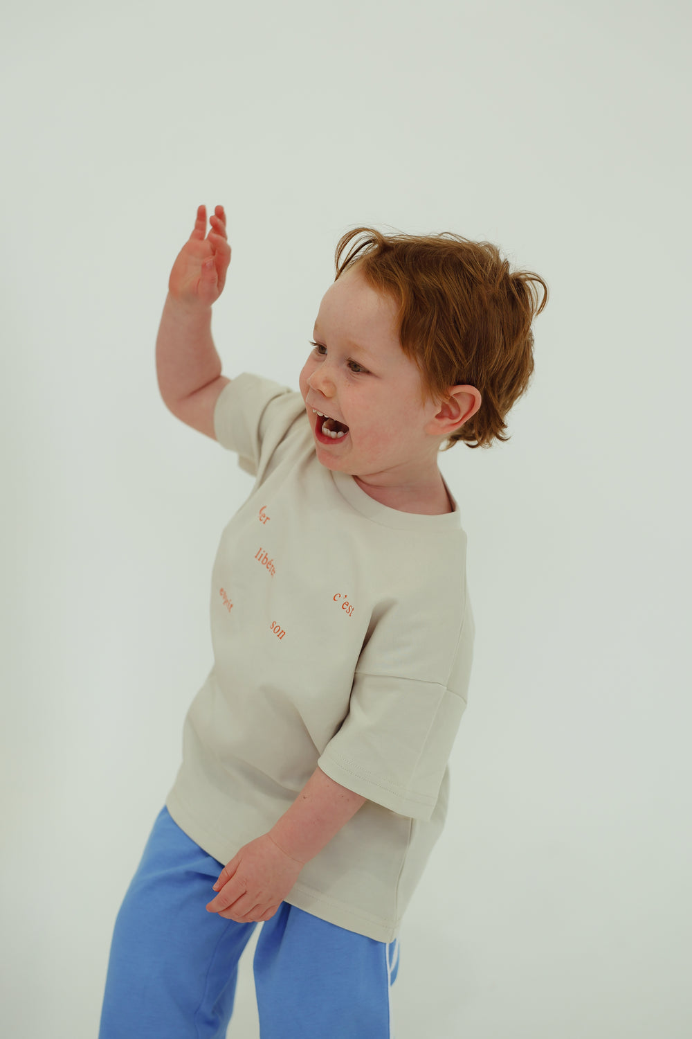 C'est organic cotton tee - cream/red