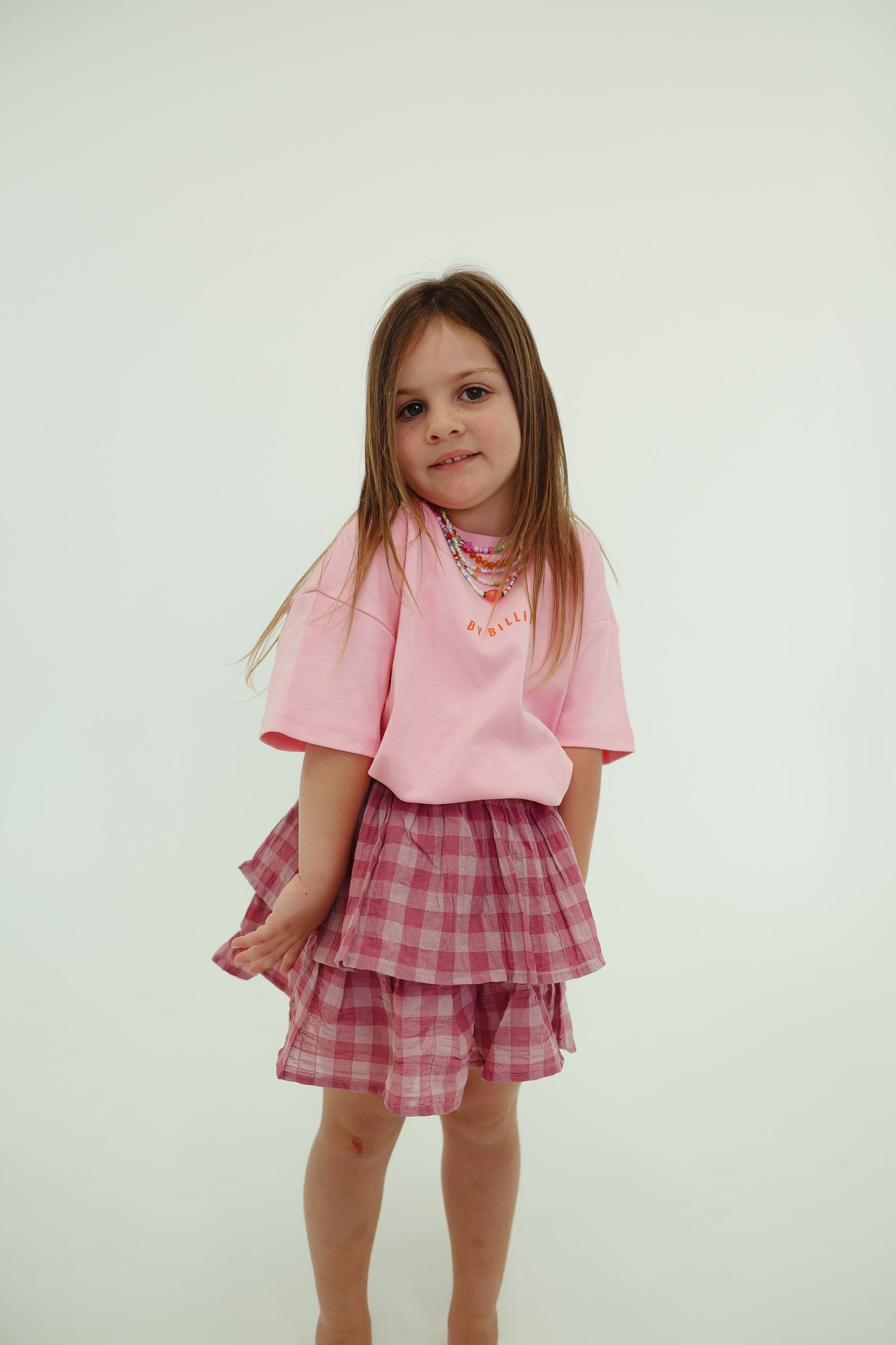 Gingham tiered skirt