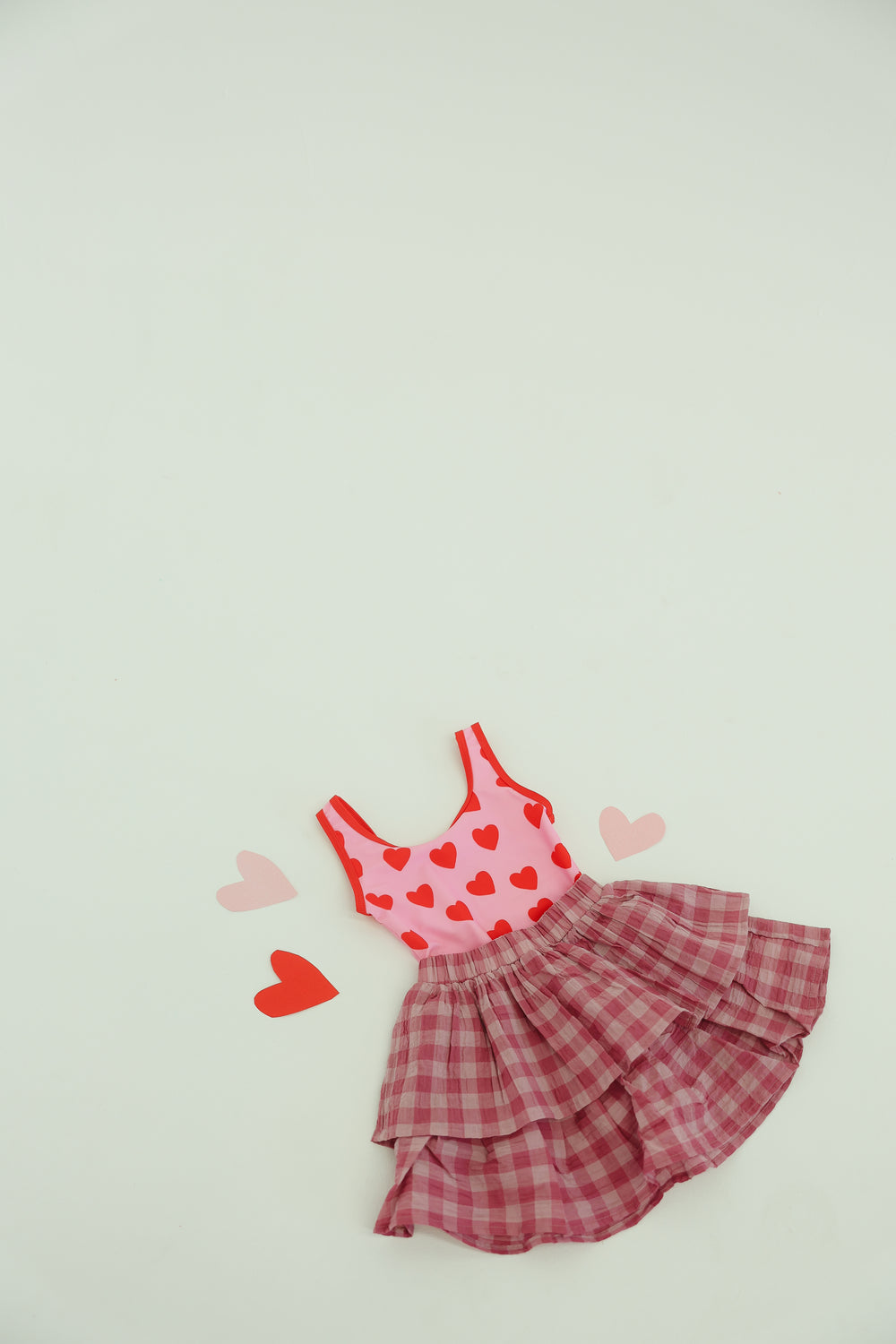 Gingham tiered skirt