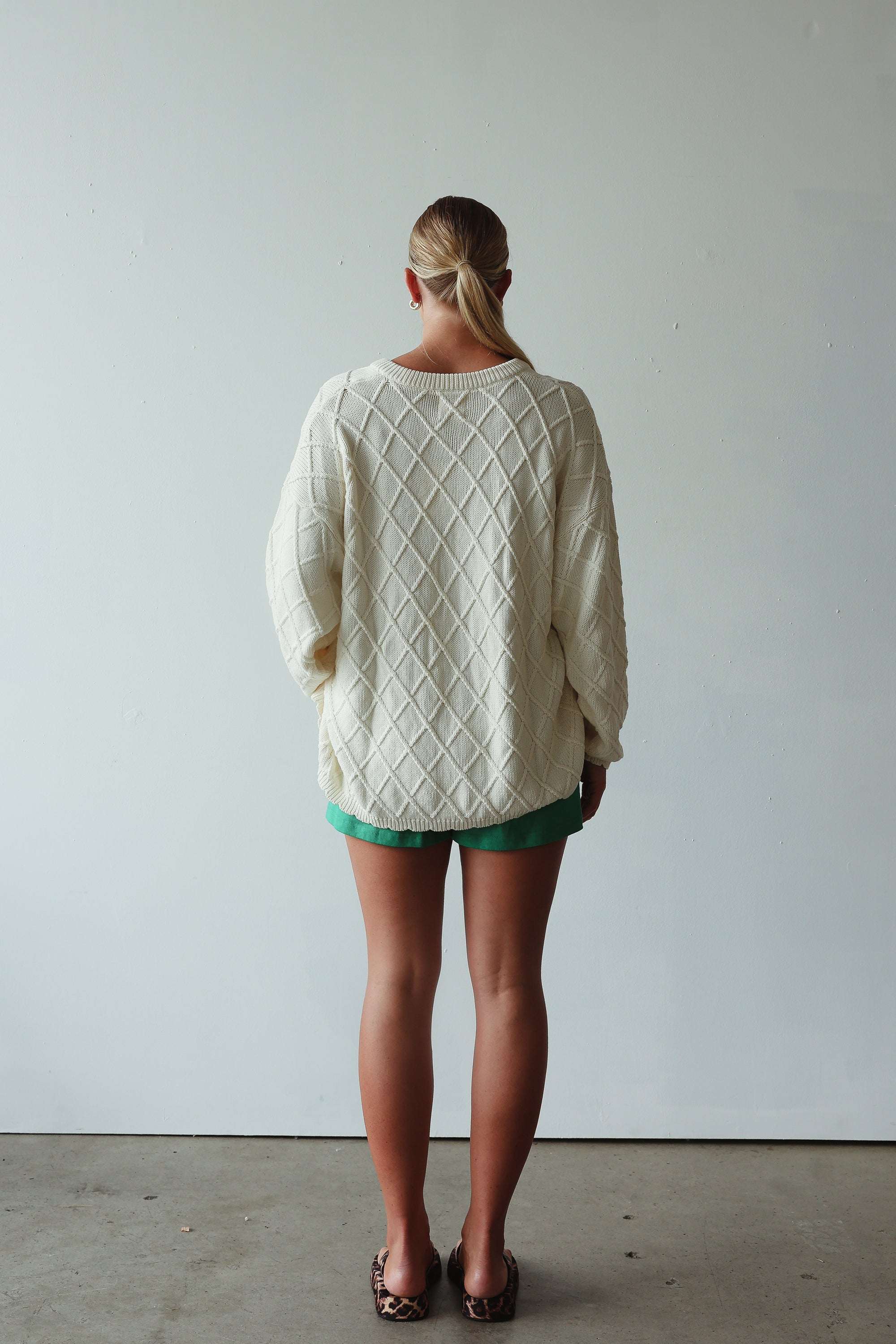 Crochet knit cardigan - cream