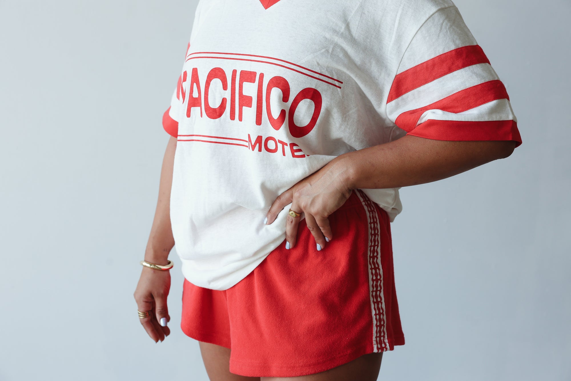 Vintage hemp/cotton tee - pacifico print