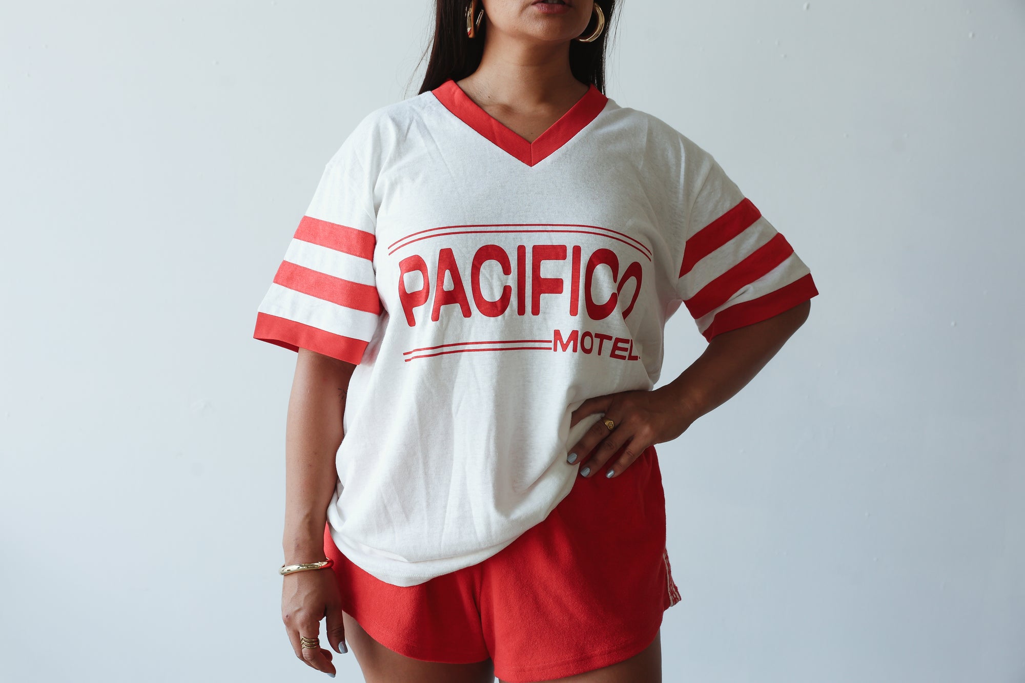 Vintage hemp/cotton tee - pacifico print