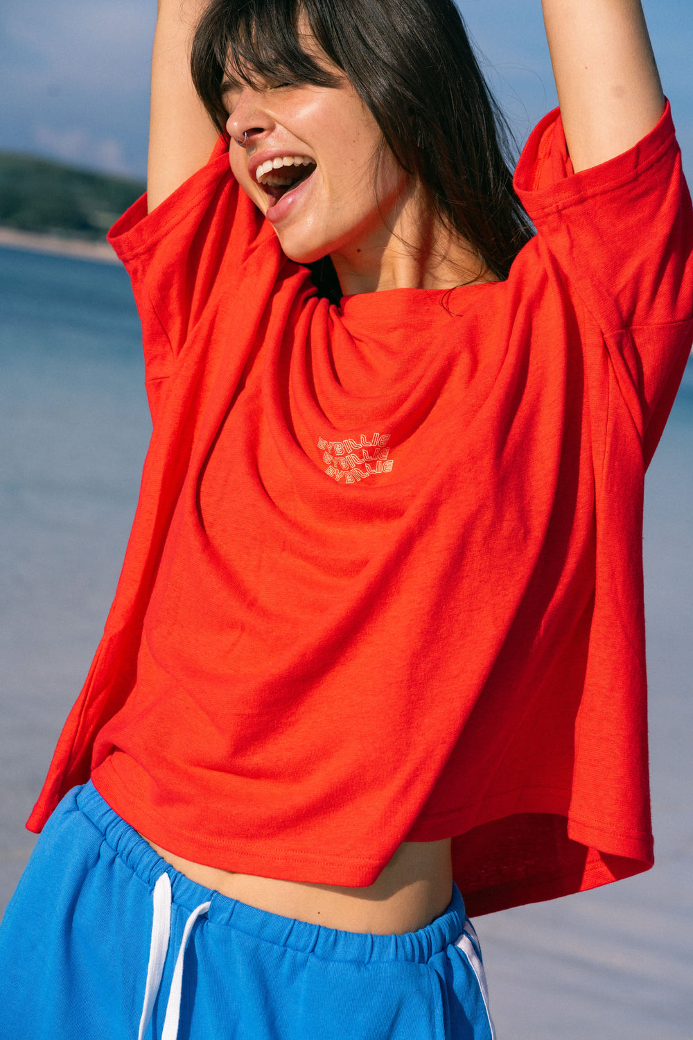 By Billie hemp/cotton tee - red - S/M