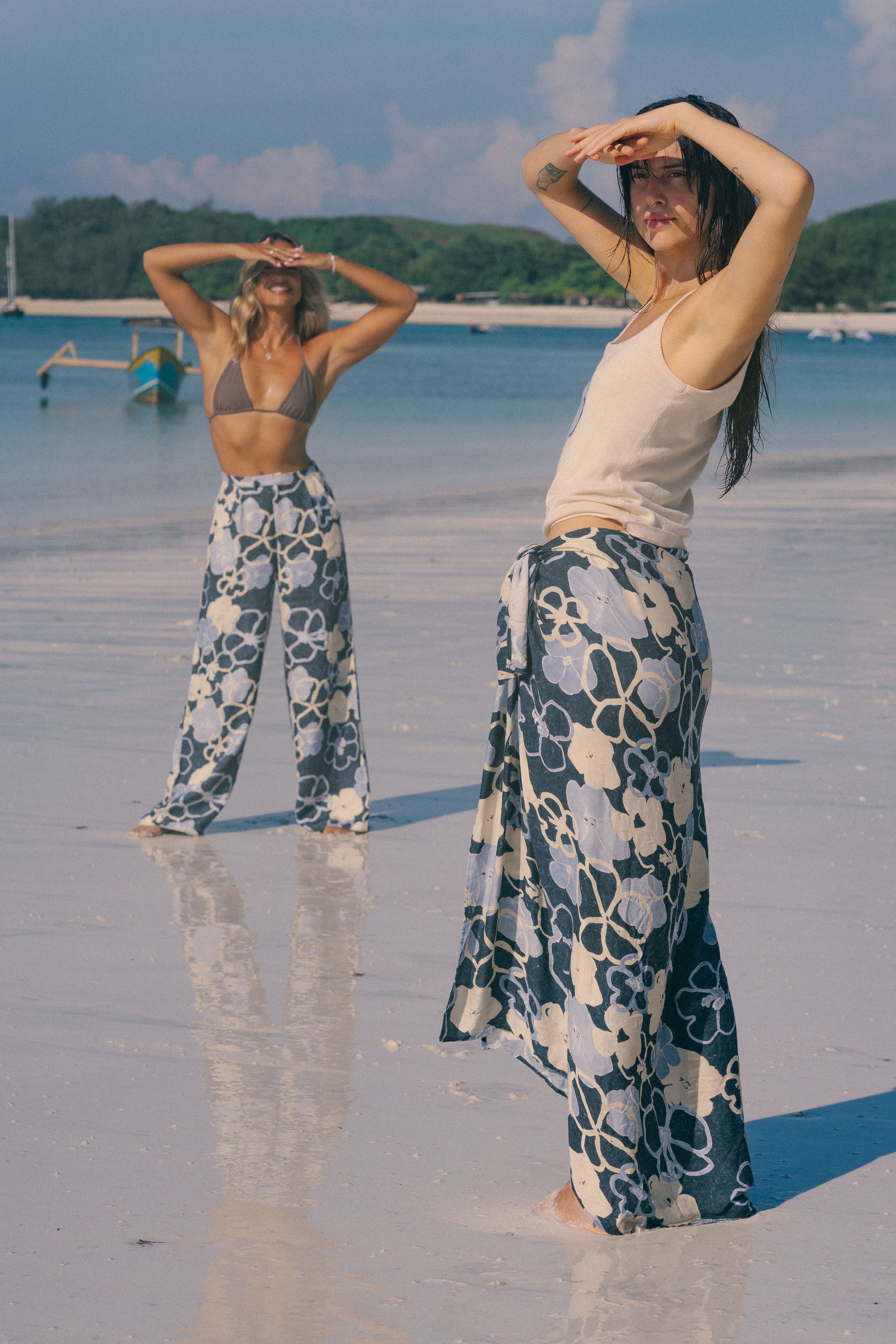 Serene bloom linen pants