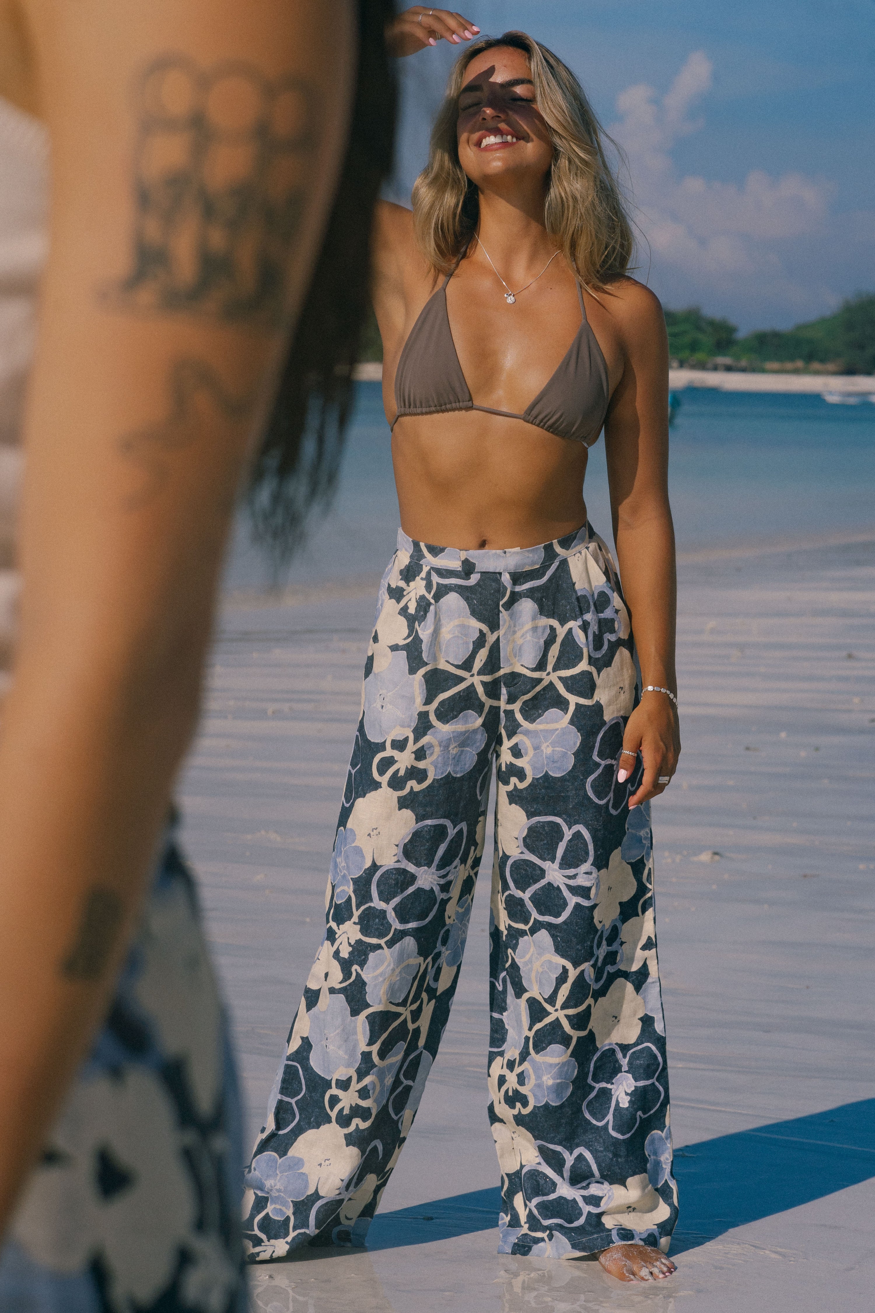 Serene bloom linen pants