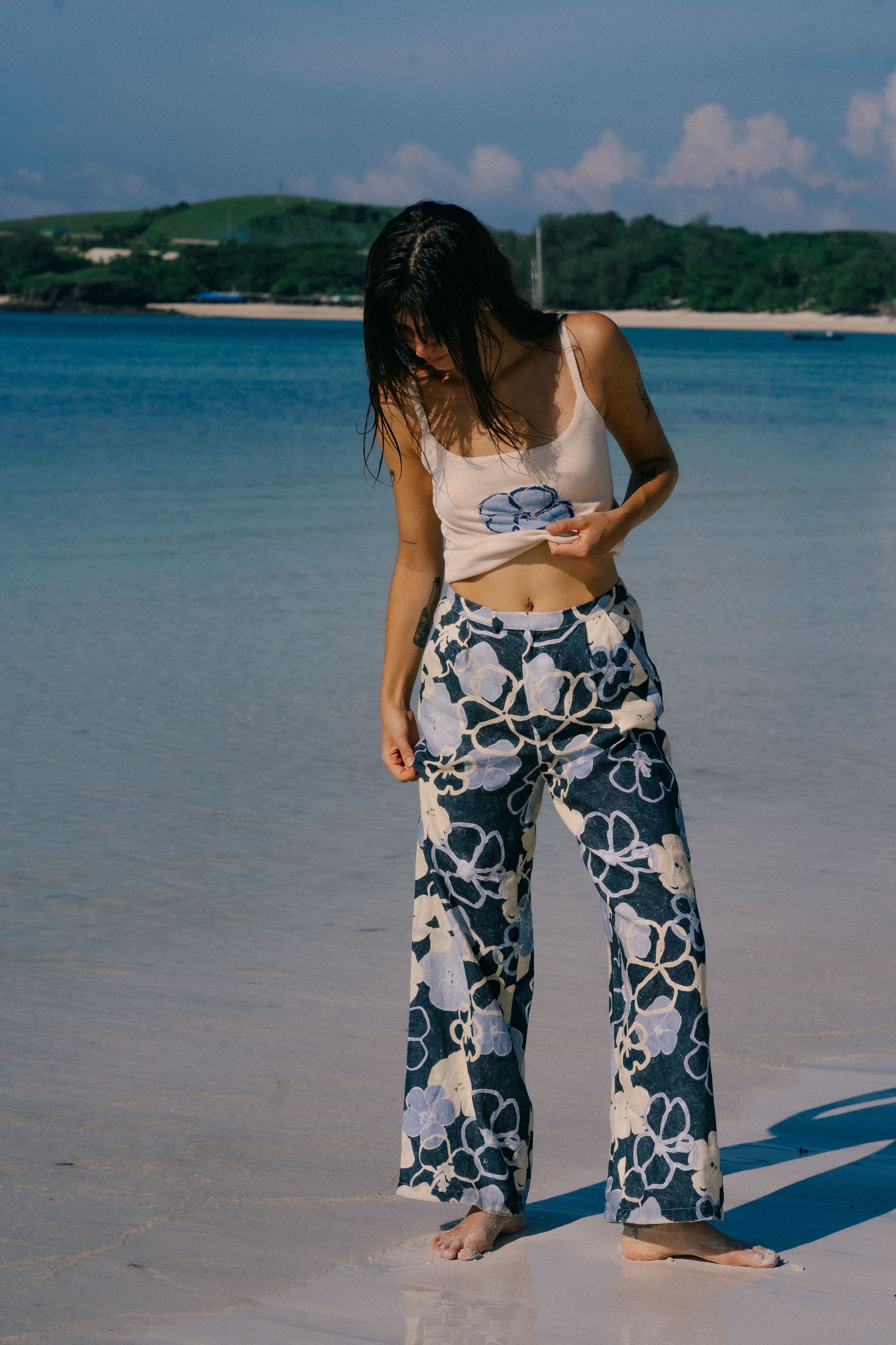 Serene bloom linen pants