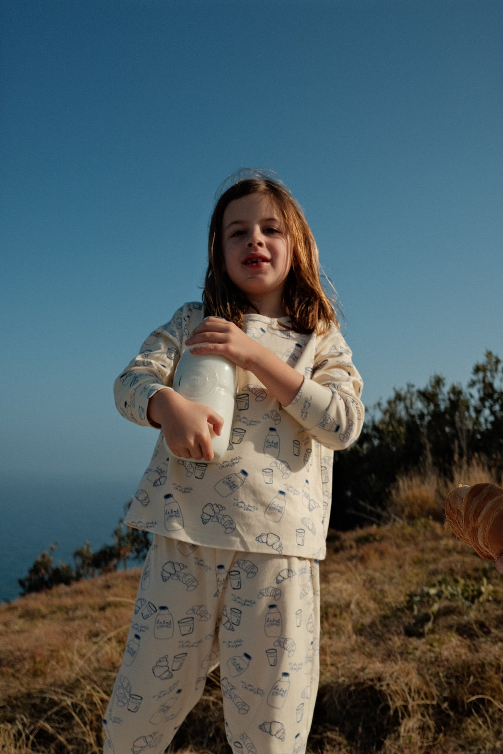 Organic cotton pj set - milk & croissant - 7yr