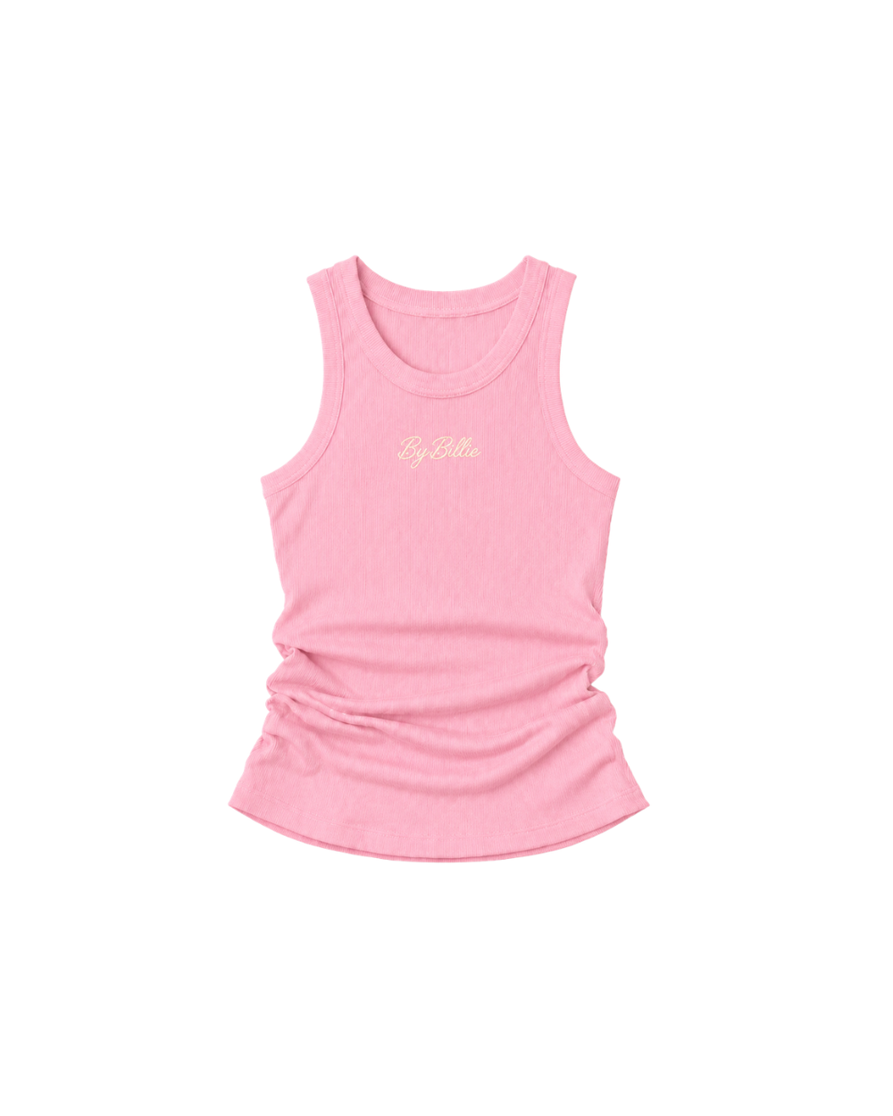 Embroidered rib tank - pink