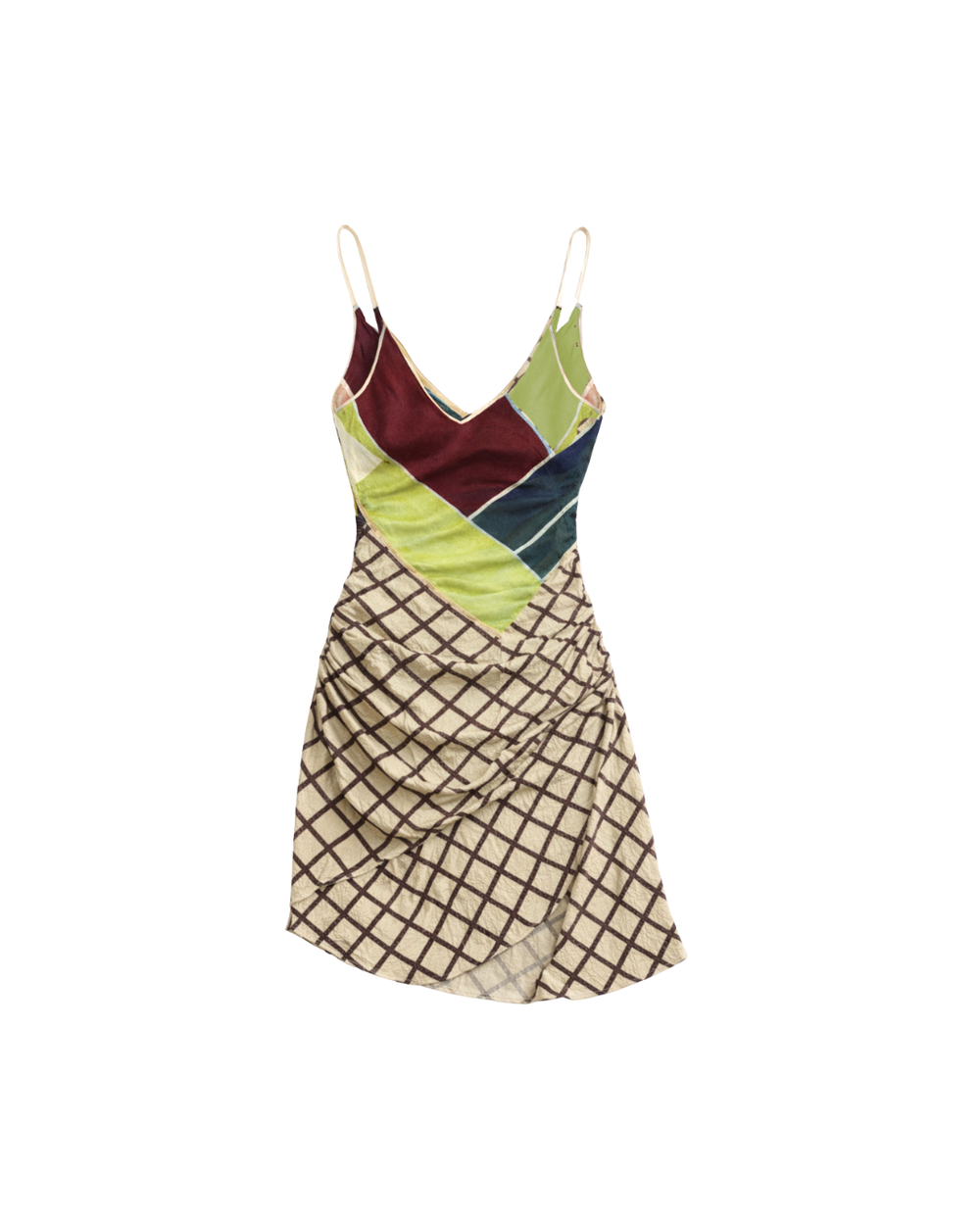 Piper dress - burgundy/lime