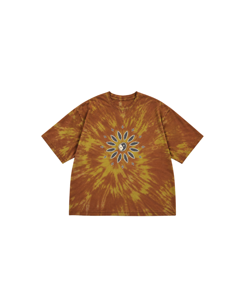 Oversized tie dye tee - cognac