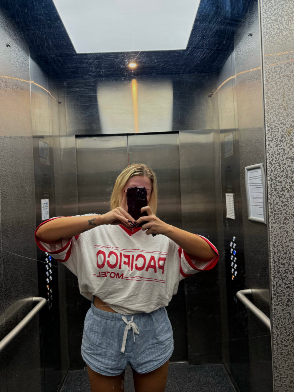 Minnie short - blue check