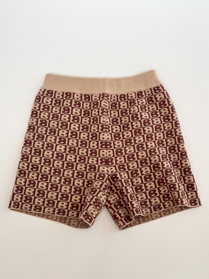 BB womens knit shorts - brown/camel - M/L