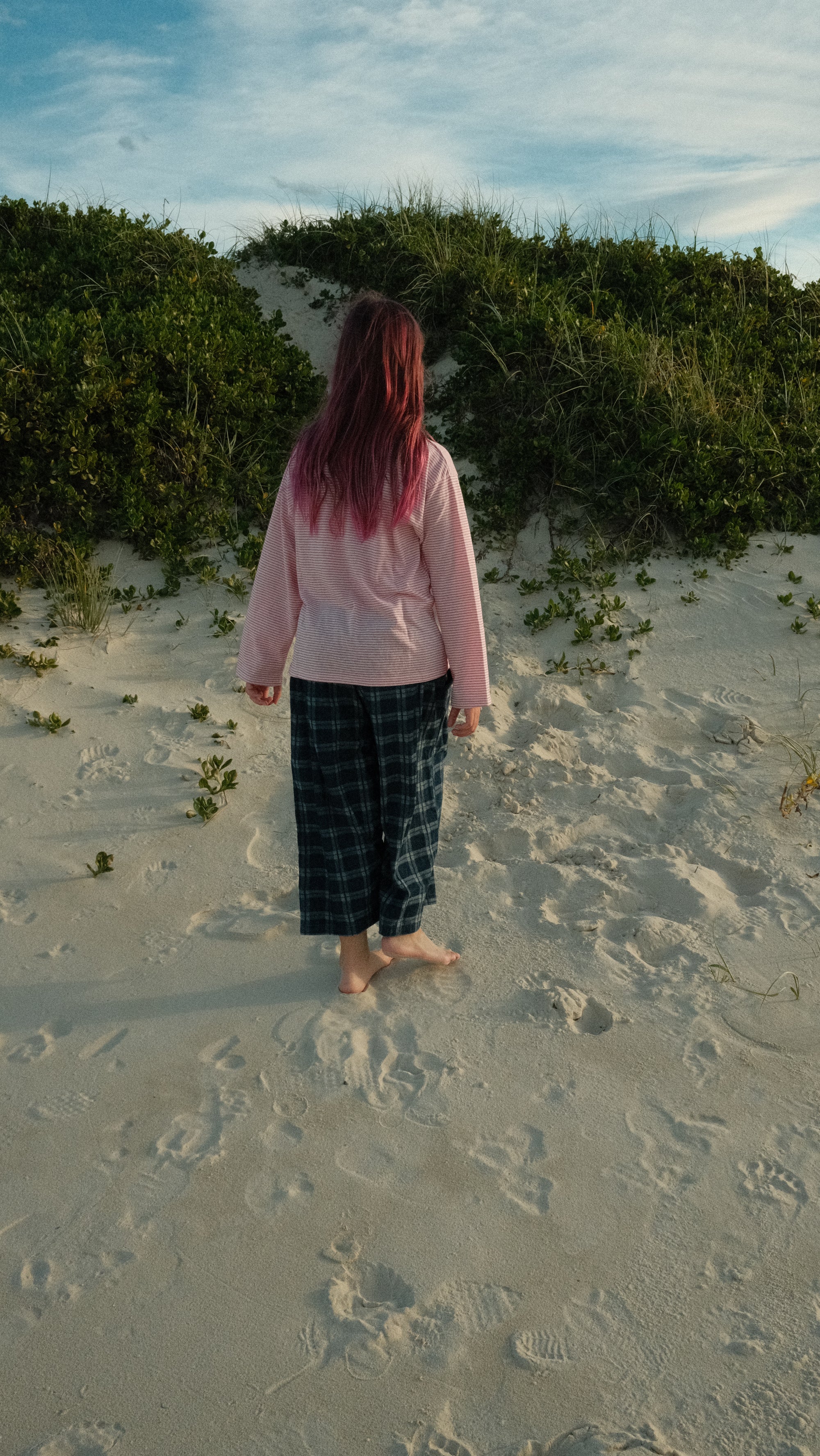 Wide leg pants - denim check