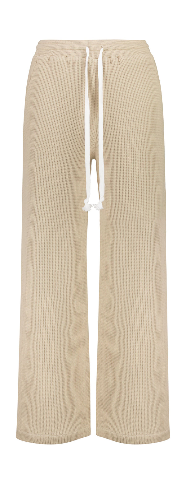 Scout waffle cotton pant - biscuit