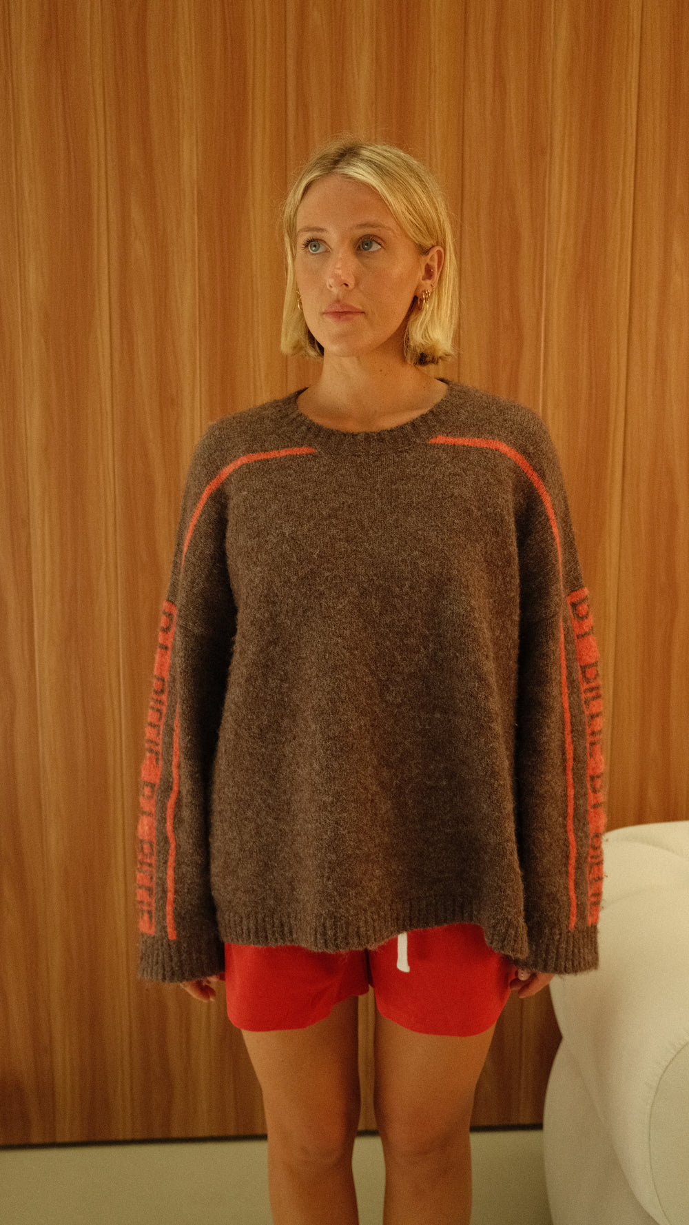 By Billie knit - brown/cherry tomato