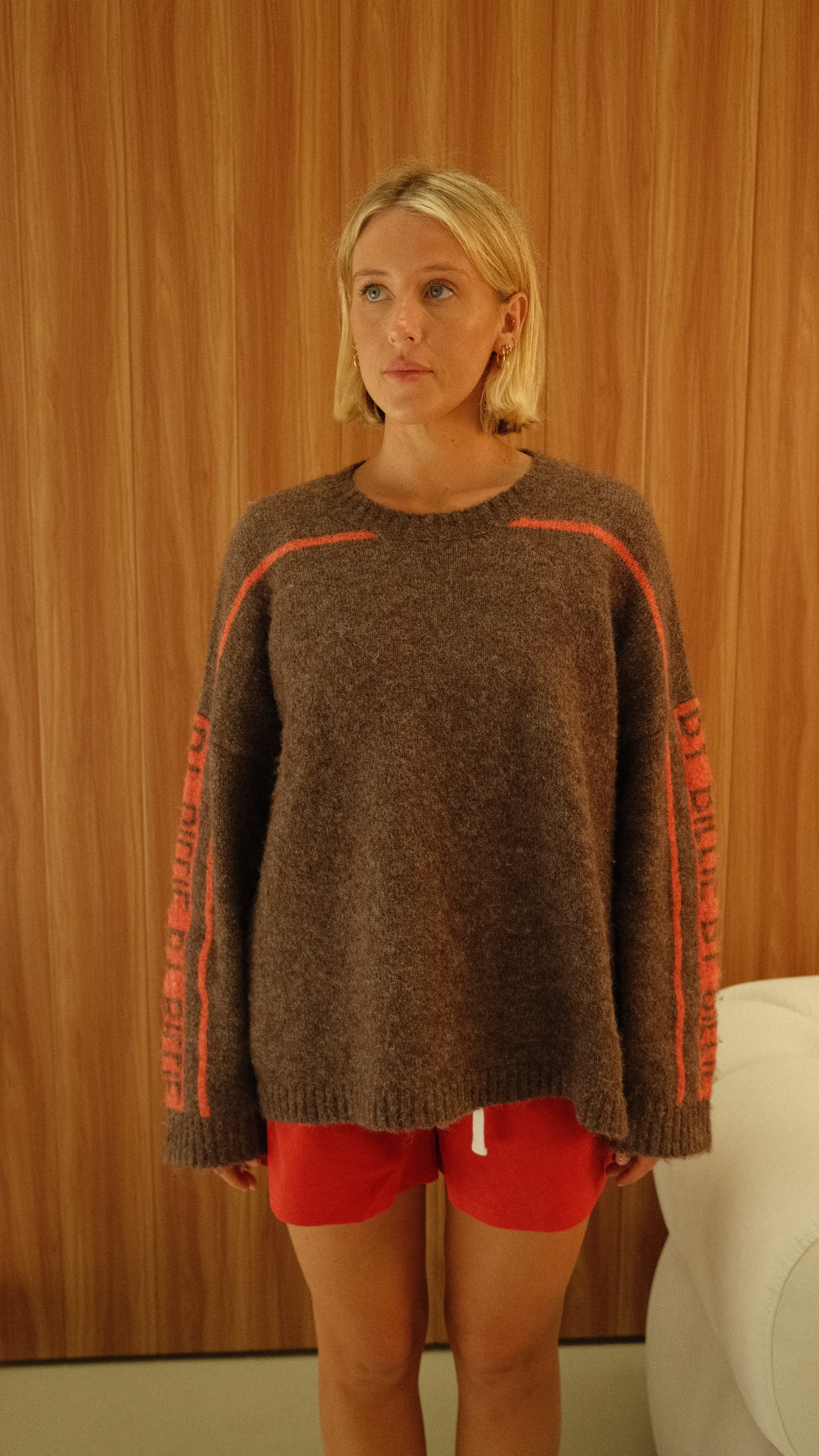 By Billie knit - brown/cherry tomato