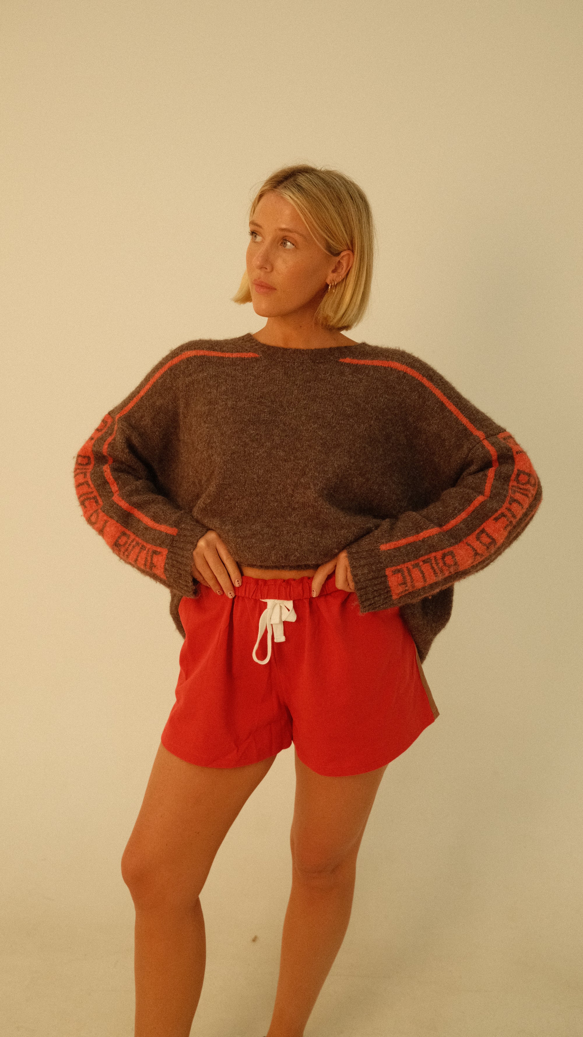 By Billie knit - brown/cherry tomato