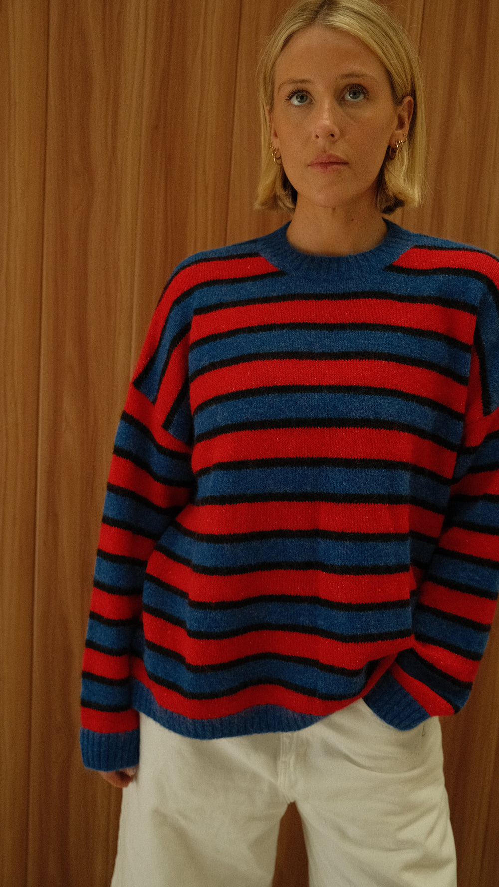 Isabel knit - blue/red stripe
