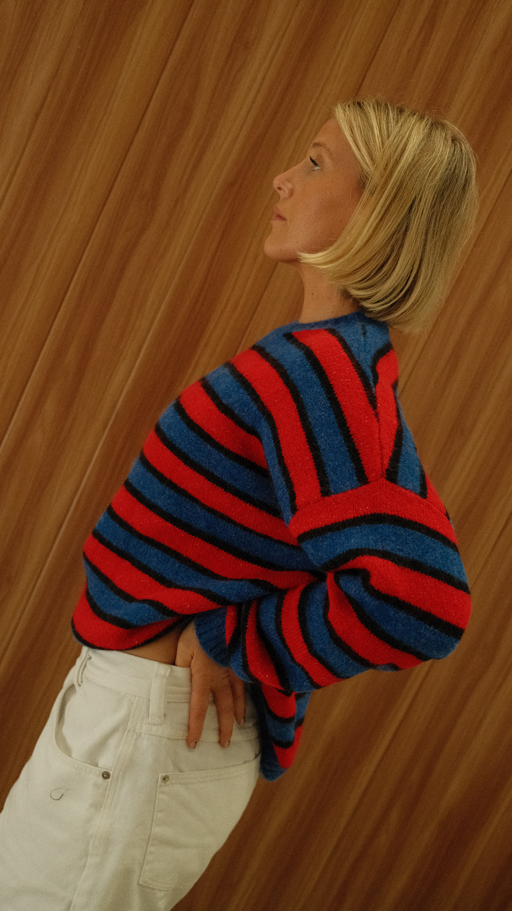 Isabel knit - blue/red stripe