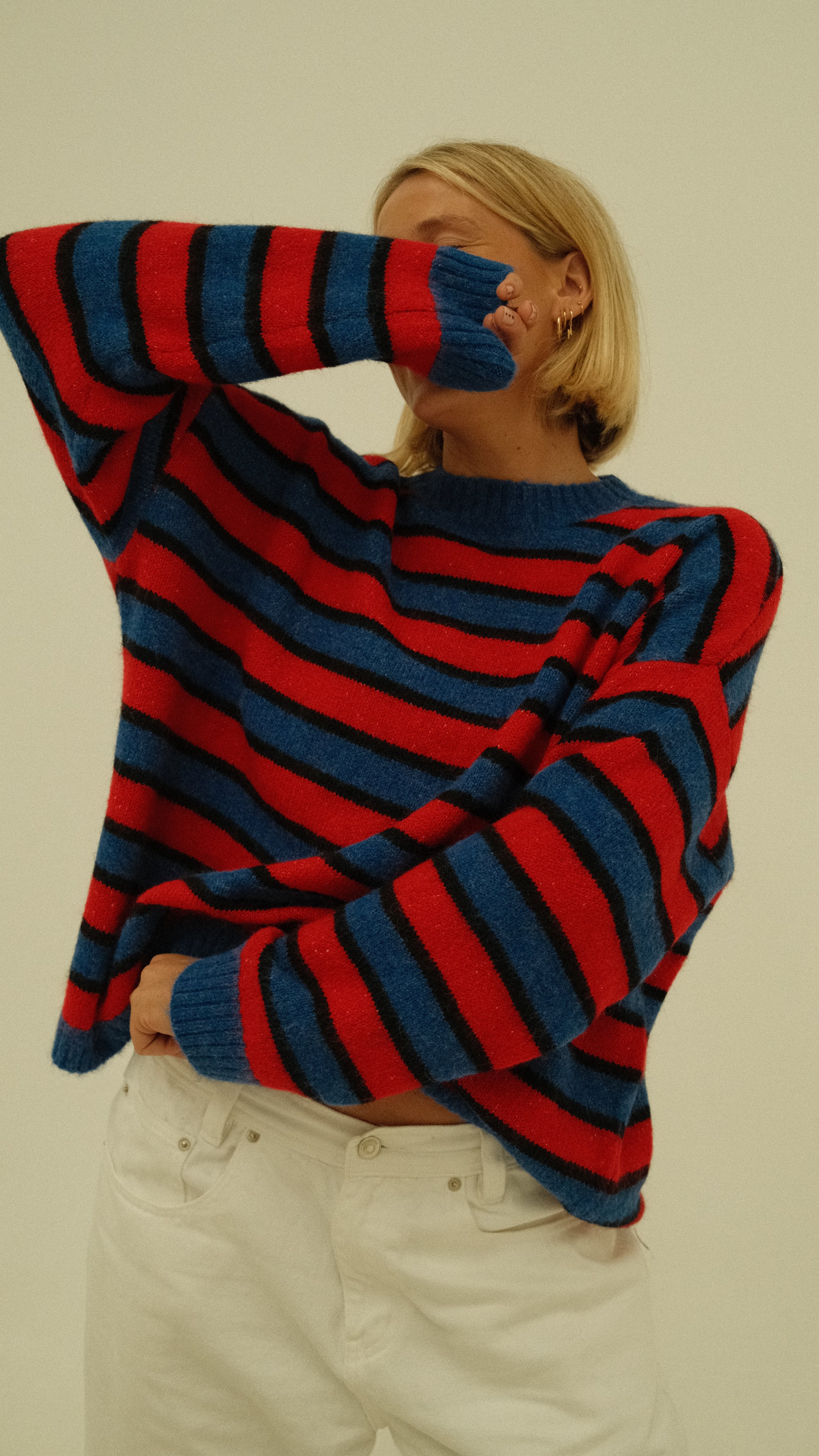 Isabel knit - blue/red stripe