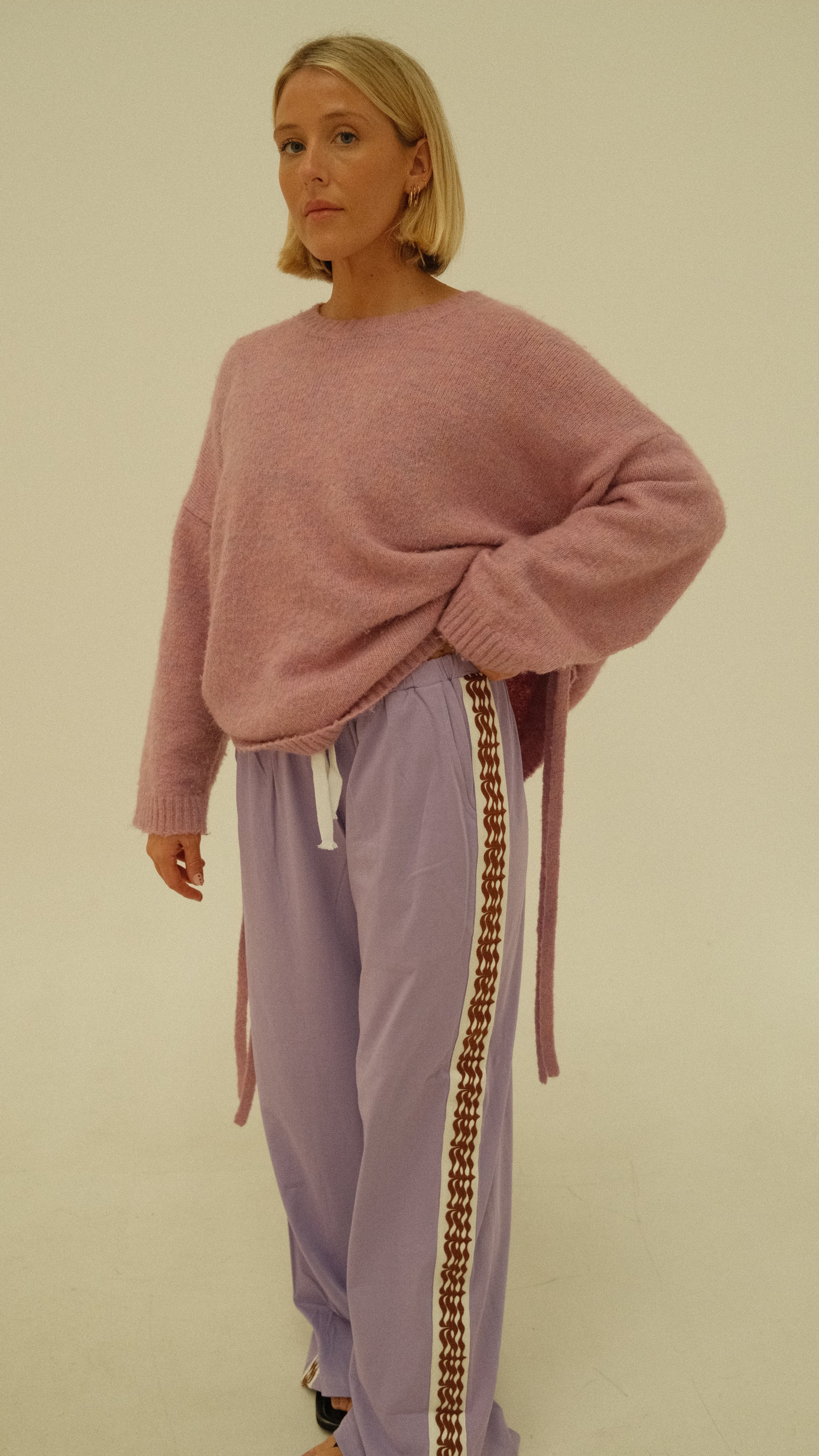 Isabel tie side knit - lilac