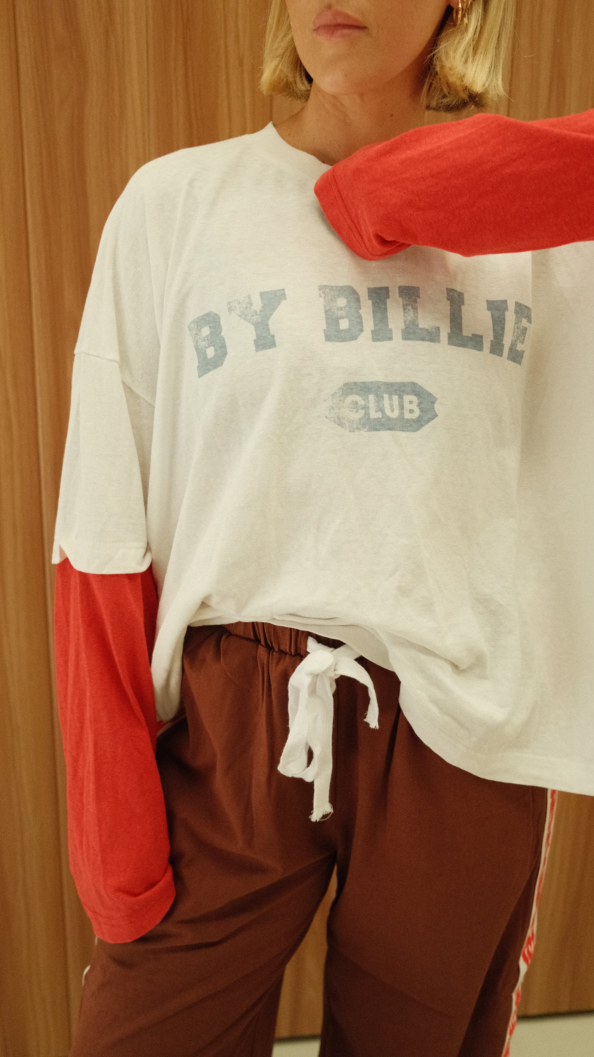 Layered BB Club tee - white/red
