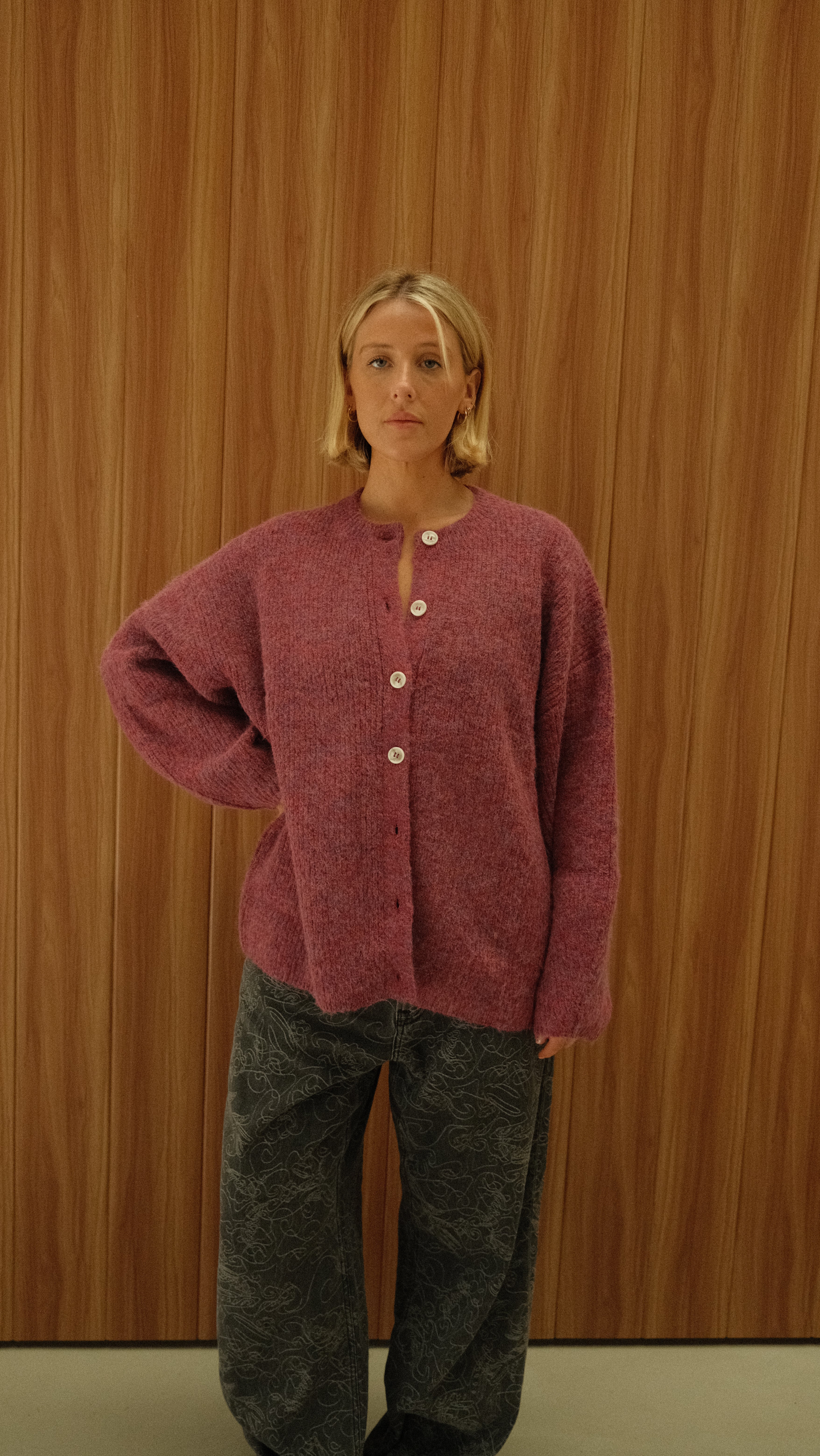Sienna knit cardigan - grape
