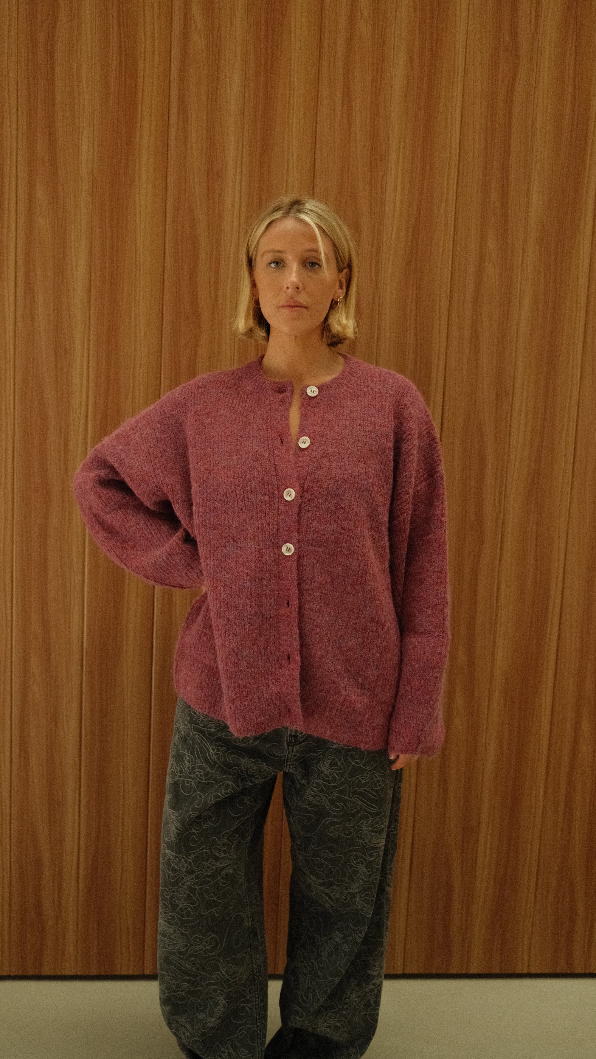 Sienna knit cardigan - grape
