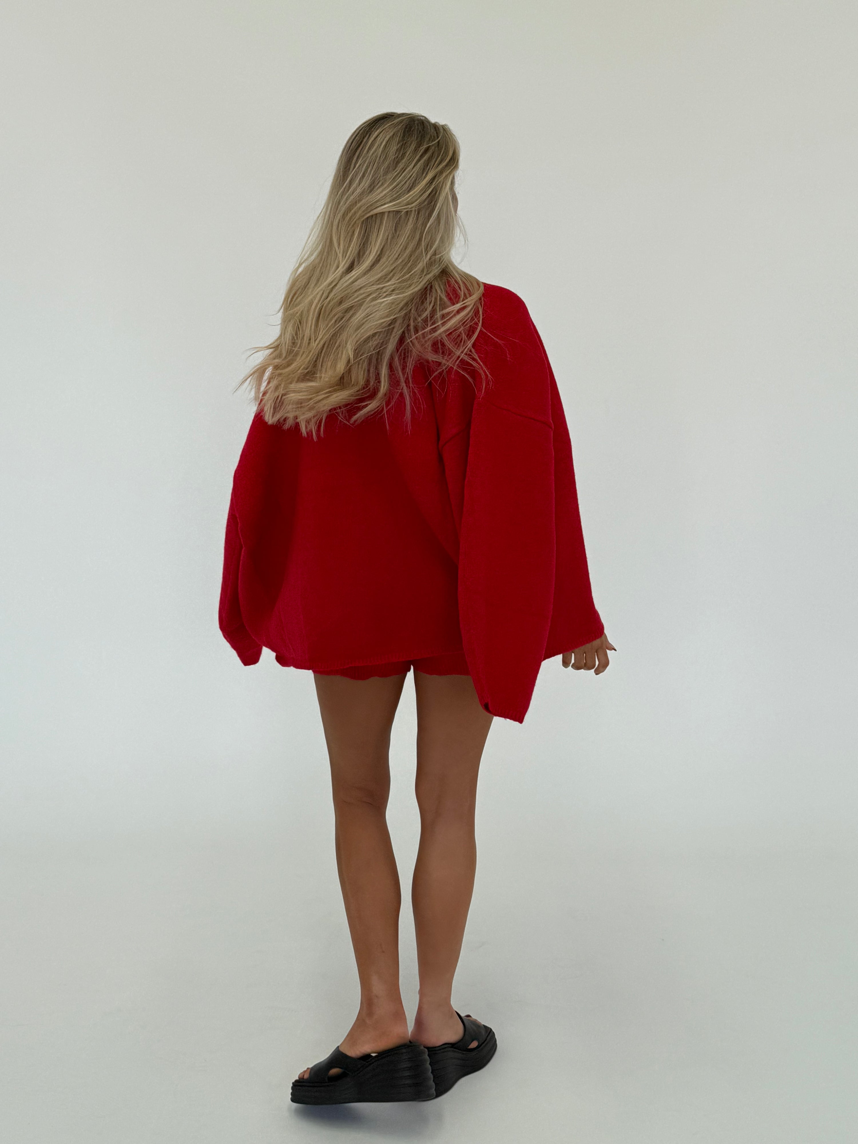 Sienna knit cardigan - ruby