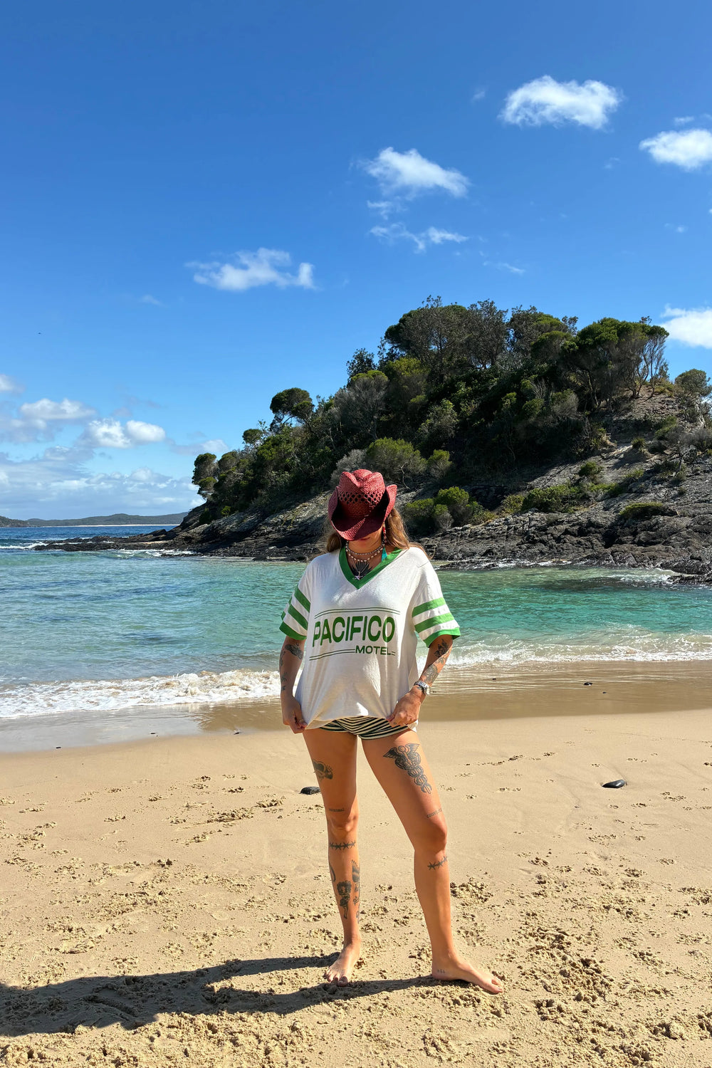 Vintage hemp/cotton tee - pacifico green