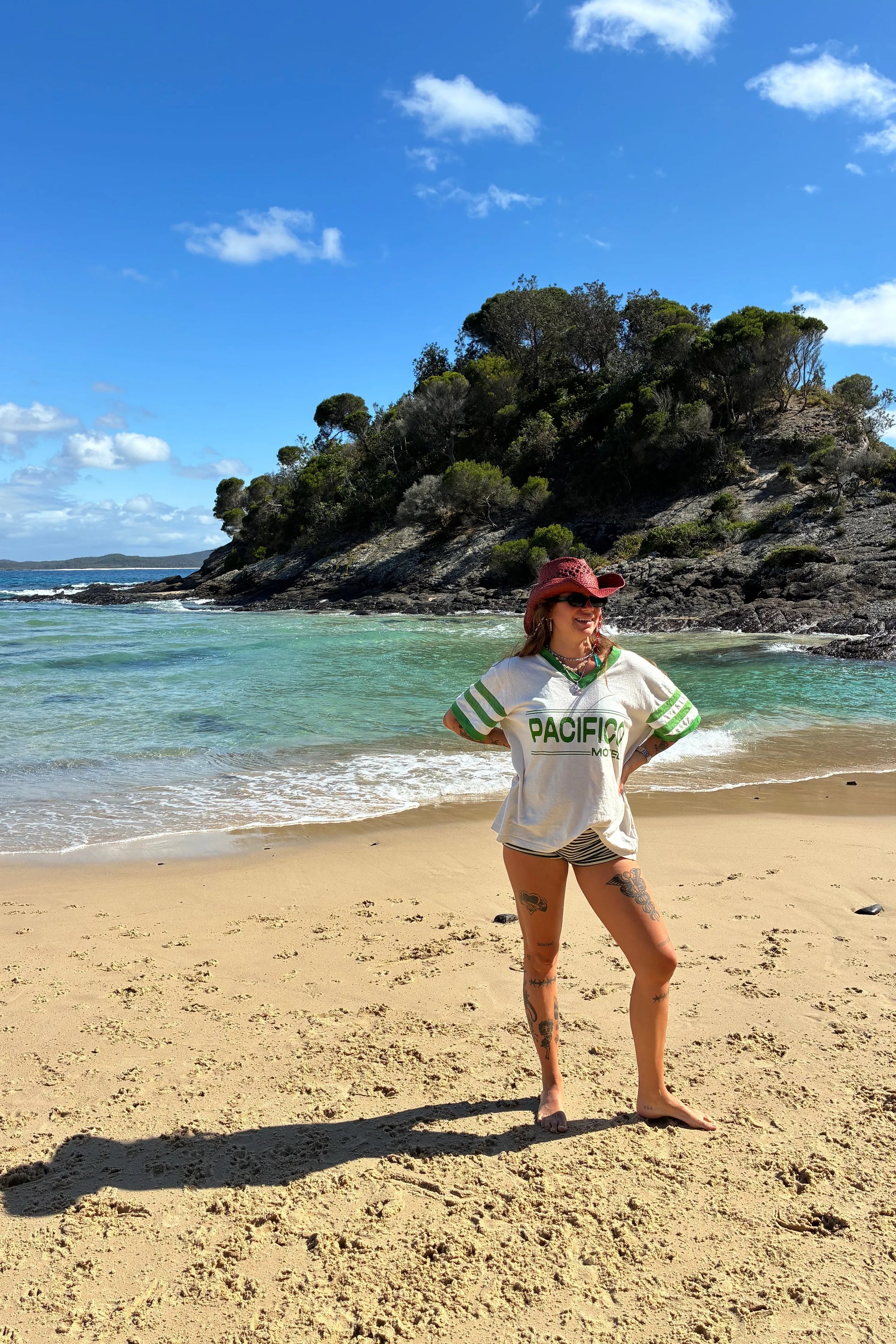 Vintage hemp/cotton tee - pacifico green