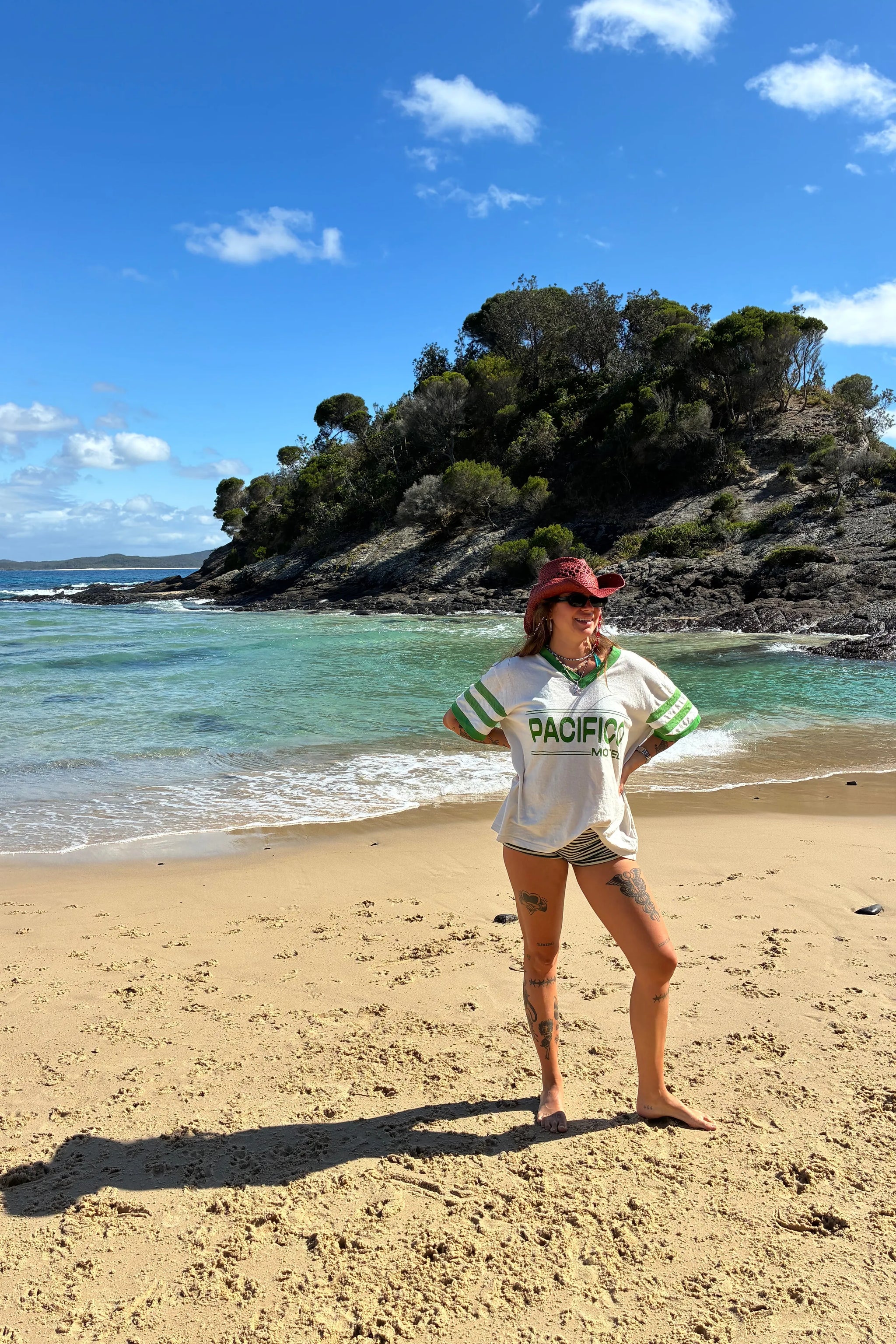 Vintage hemp/cotton tee - pacifico green