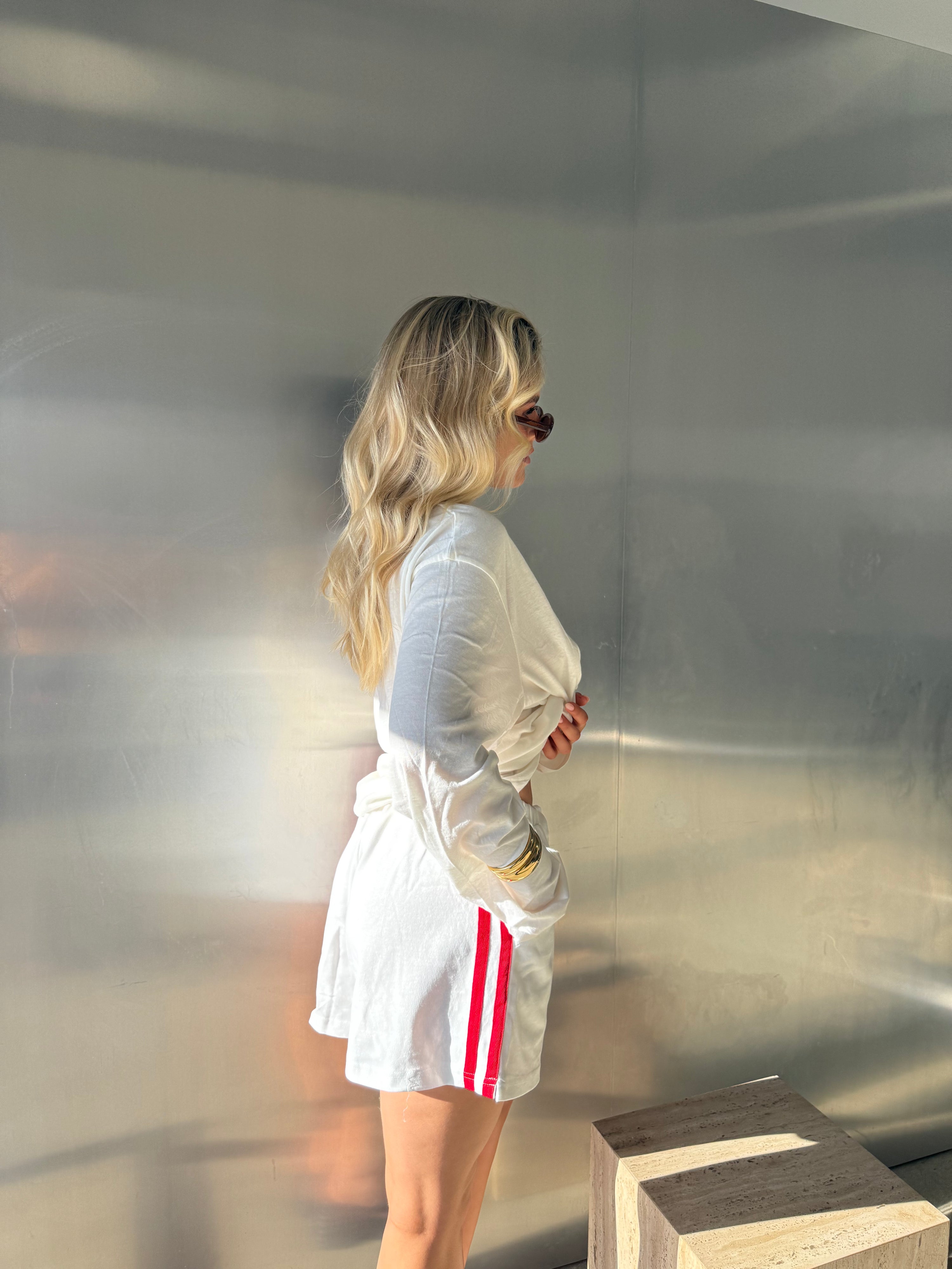 Everyday shorts - white/chilli