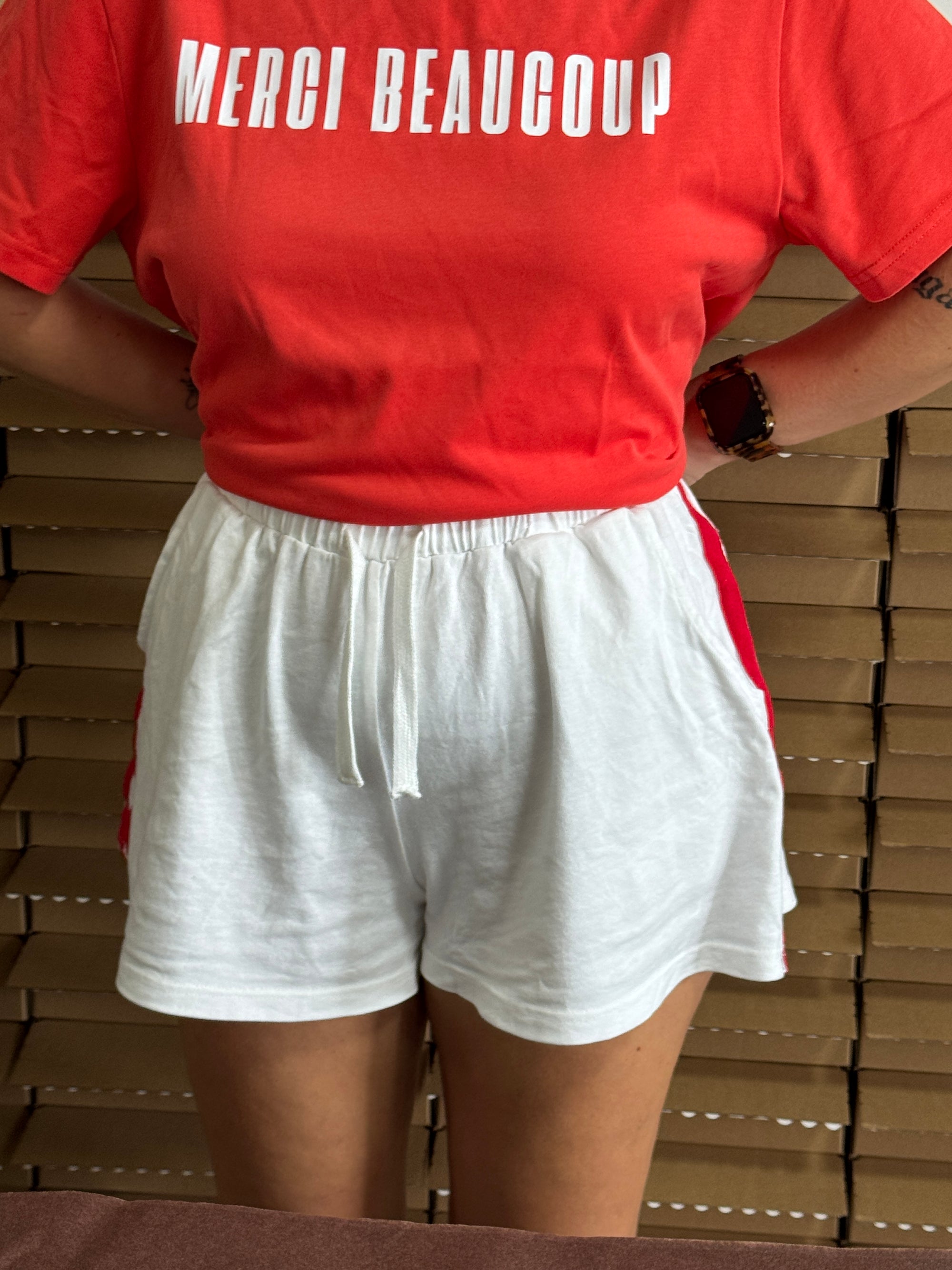 Everyday shorts - white/chilli