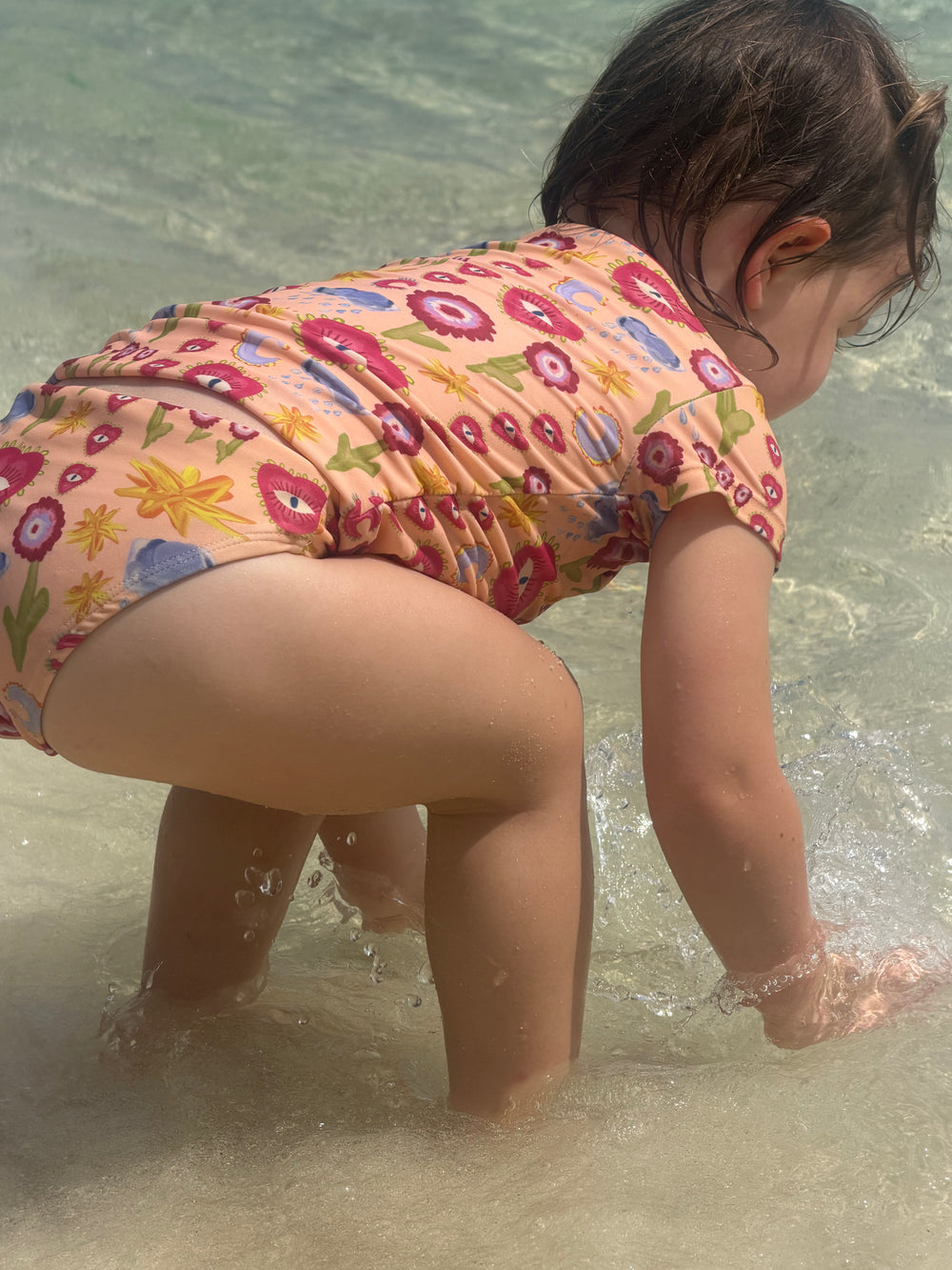 Mini short sleeve swim set - magic garden