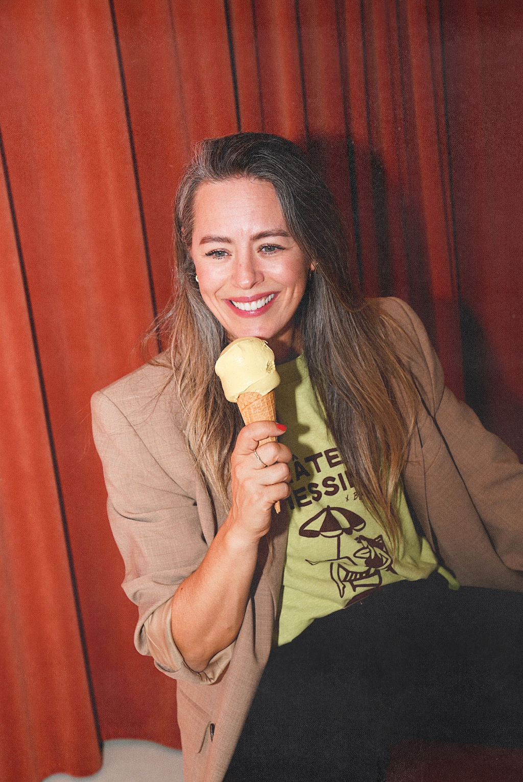 Messina x By Billie hemp/cotton tee - Pistachio/chocolate