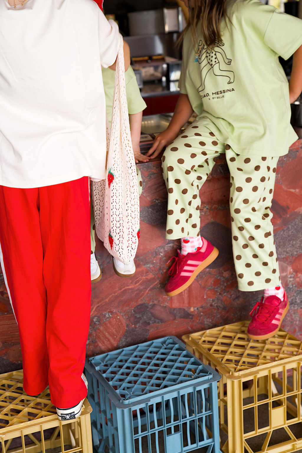 Polka dot pant - pistachio/chocolate